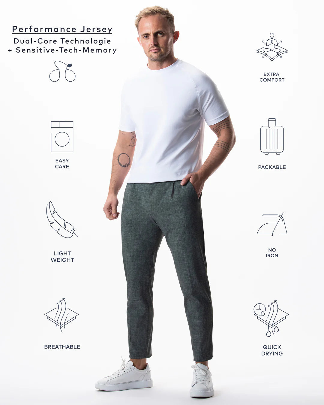 IOS - Schmale & Verkürzte Anzughose "Modern" - Jungle