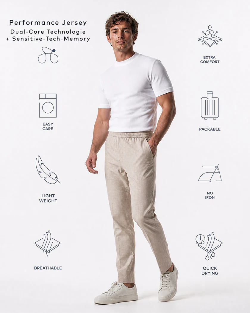 IOS - Schmale & Verkürzte Anzughose "Easy" - Beige