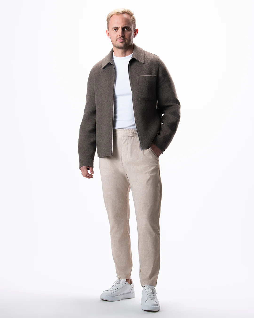 IOS - Schmale & Verkürzte Anzughose "Easy" - Beige
