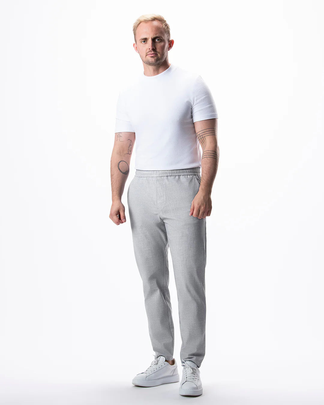 IOS - Schmale & Verkürzte Anzughose "Easy" - Light Grey