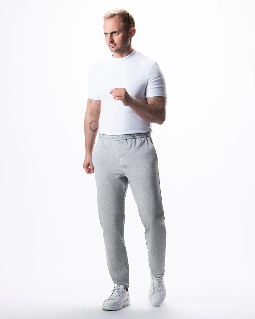 IOS - Schmale & Verkürzte Anzughose "Easy" - Light Grey