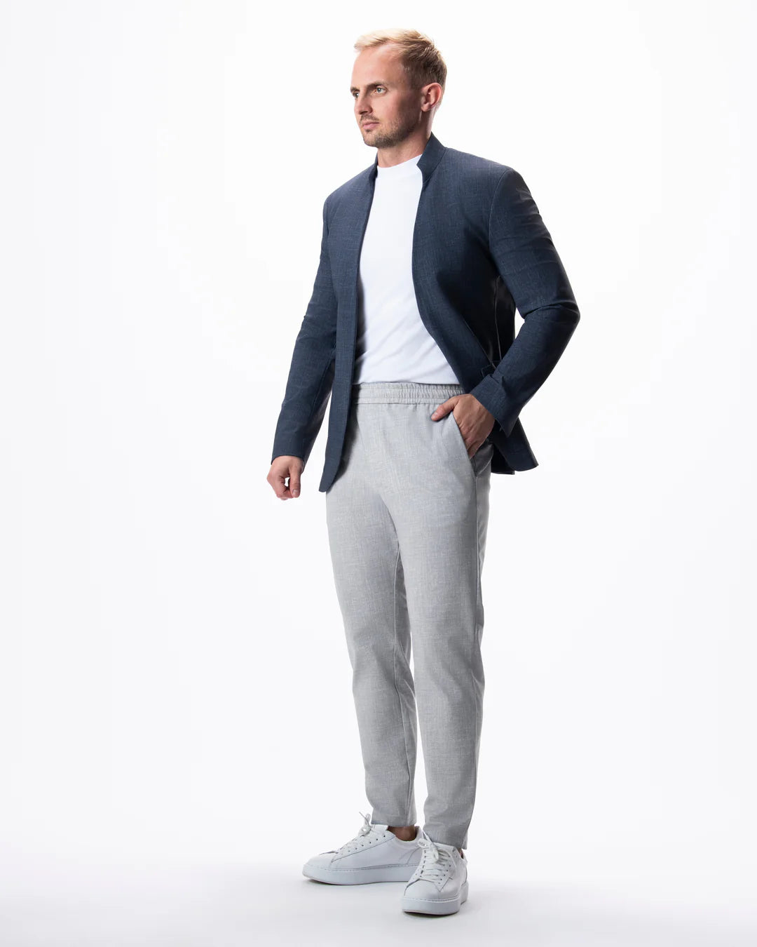 IOS - Schmale & Verkürzte Anzughose "Easy" - Light Grey