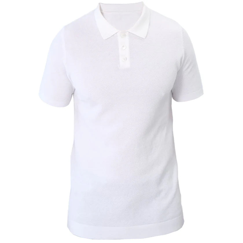 IOS - Fein Gestricktes Poloshirt in Offwhite