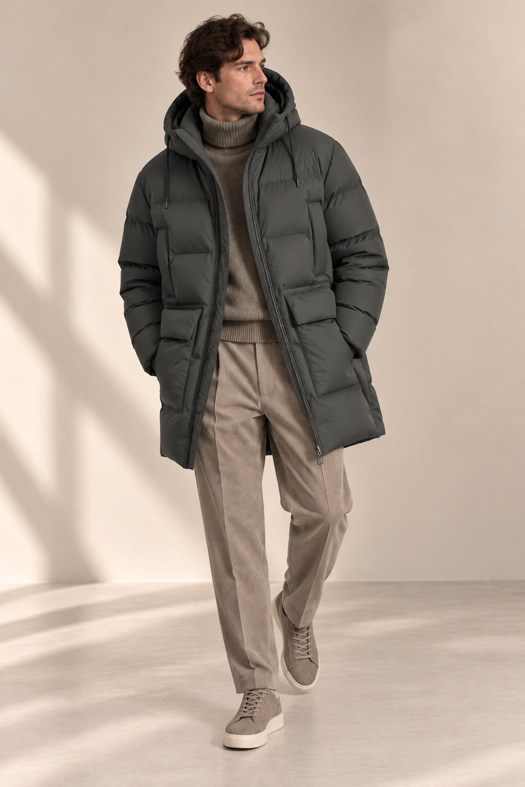 Rains - Puffer Cargo Jacke in Dunkelgrau