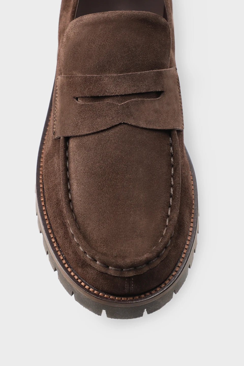 Copenhagen - Lässiger Penny Loafer in braunem Veloursleder