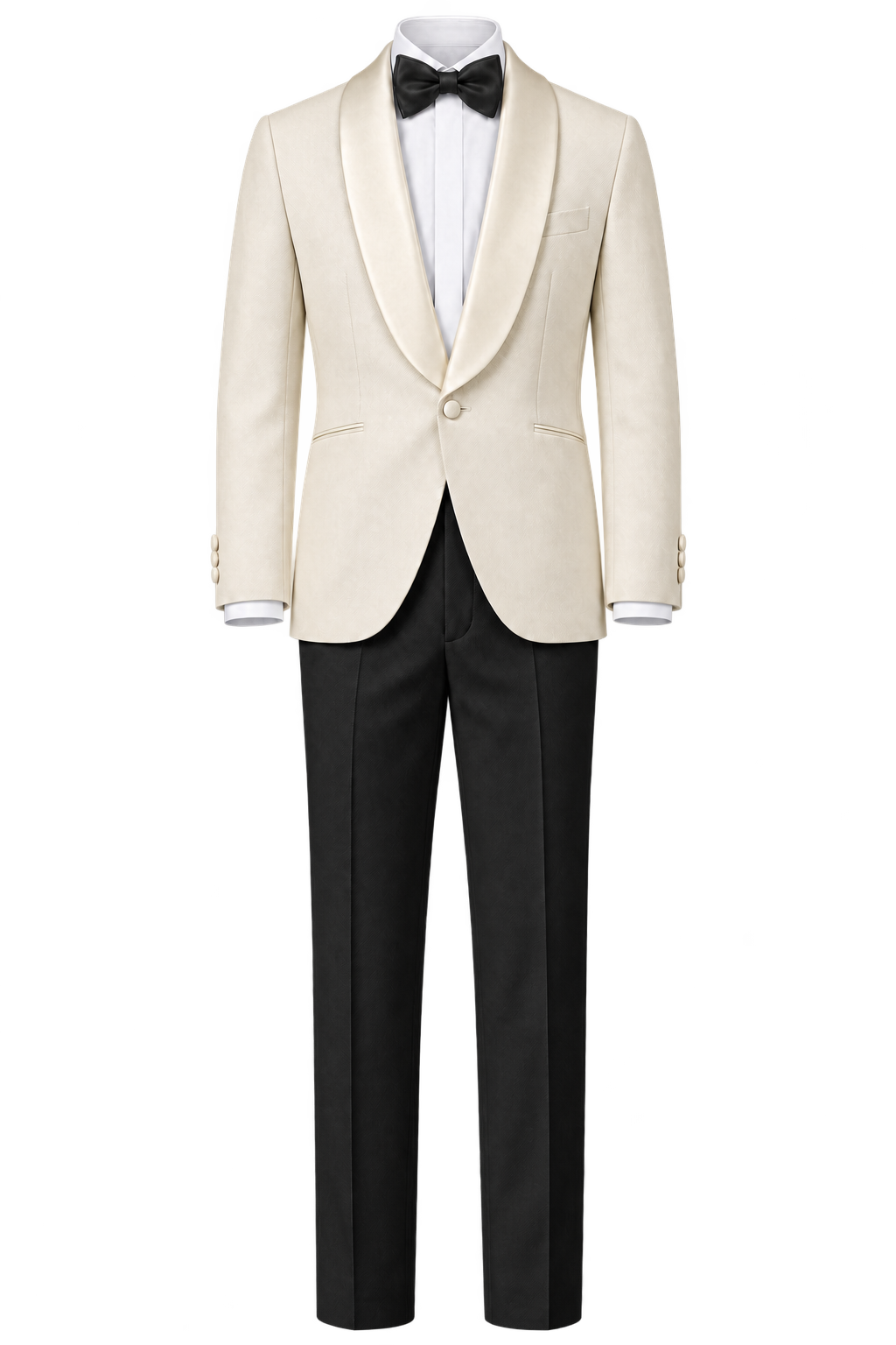 Einreihiges Dinner Jacket mit Schalkragen - Offwhite