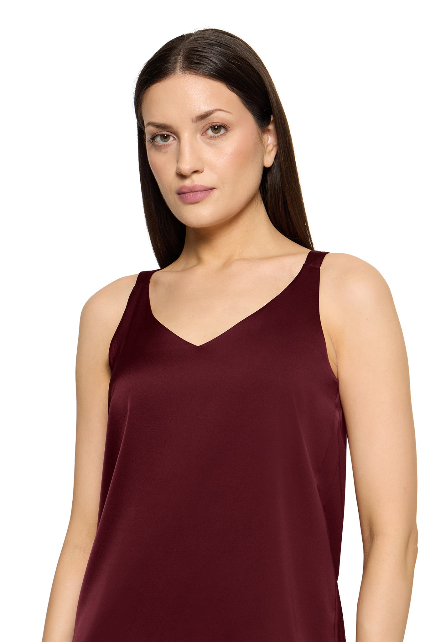 Vera Mont - Satin Top in Bordeaux
