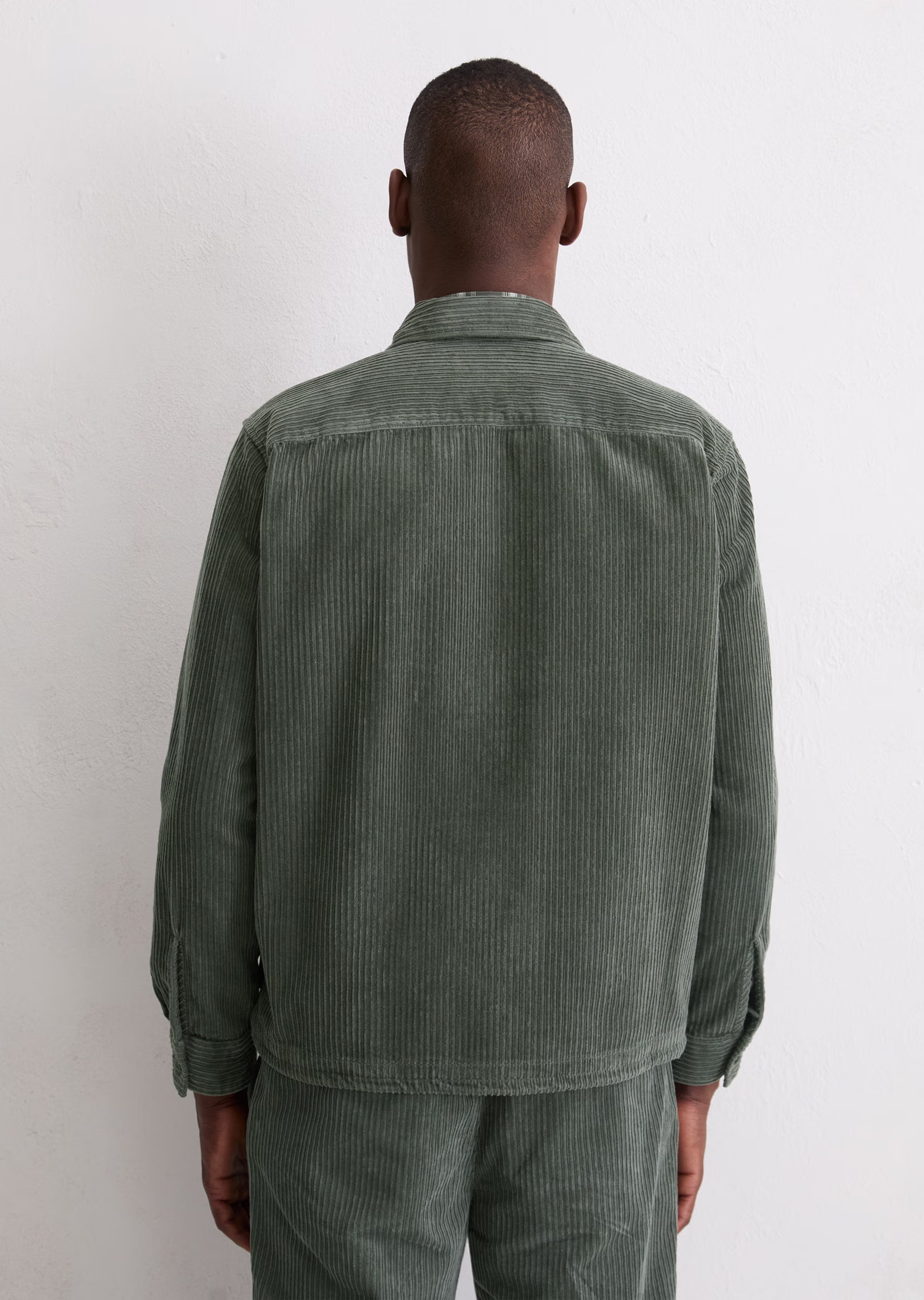 Marc O'Polo - Cord-Overshirt mit breiter Rippstruktur in grün