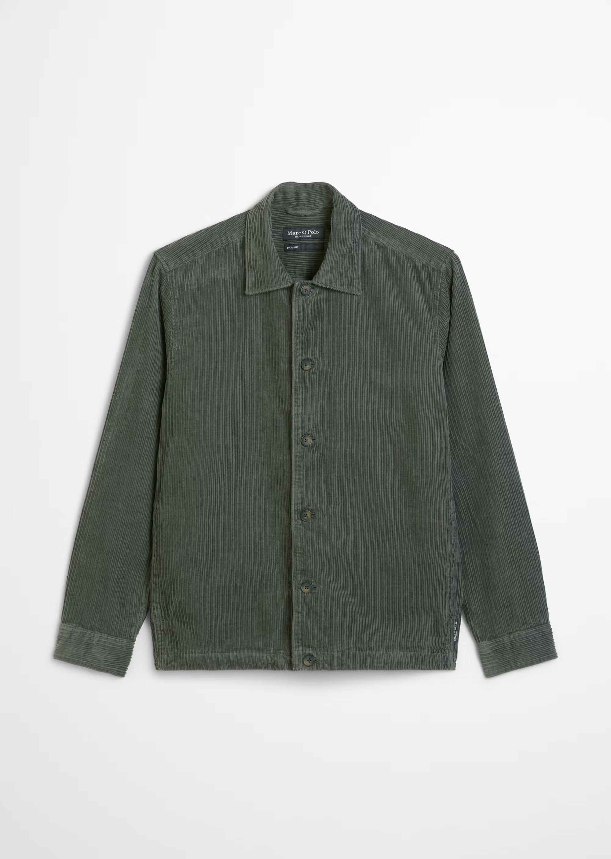 Marc O'Polo - Cord-Overshirt mit breiter Rippstruktur in grün