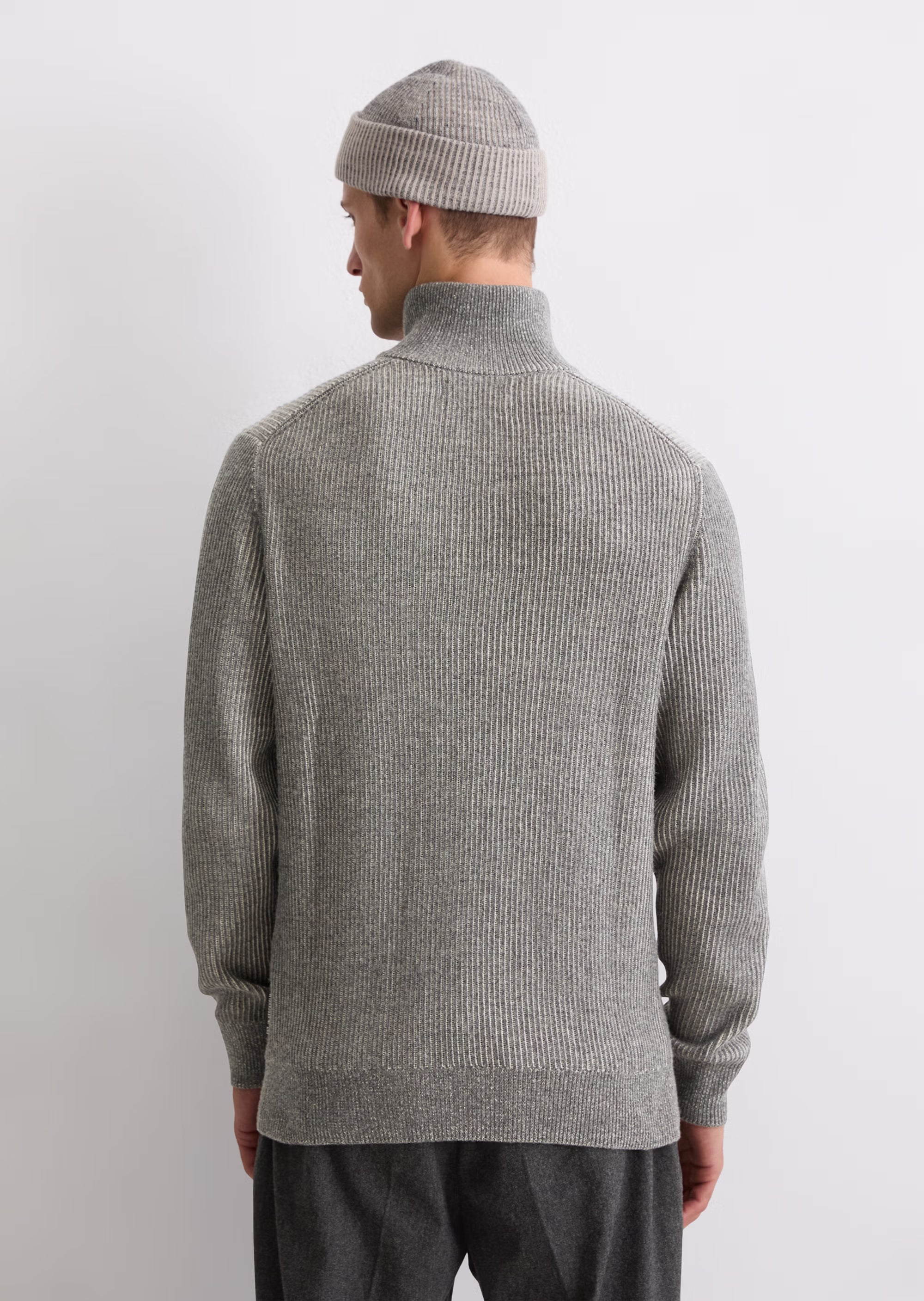 Marc O'Polo - Troyer aus Baumwoll-Schurwoll-Mix in Grau