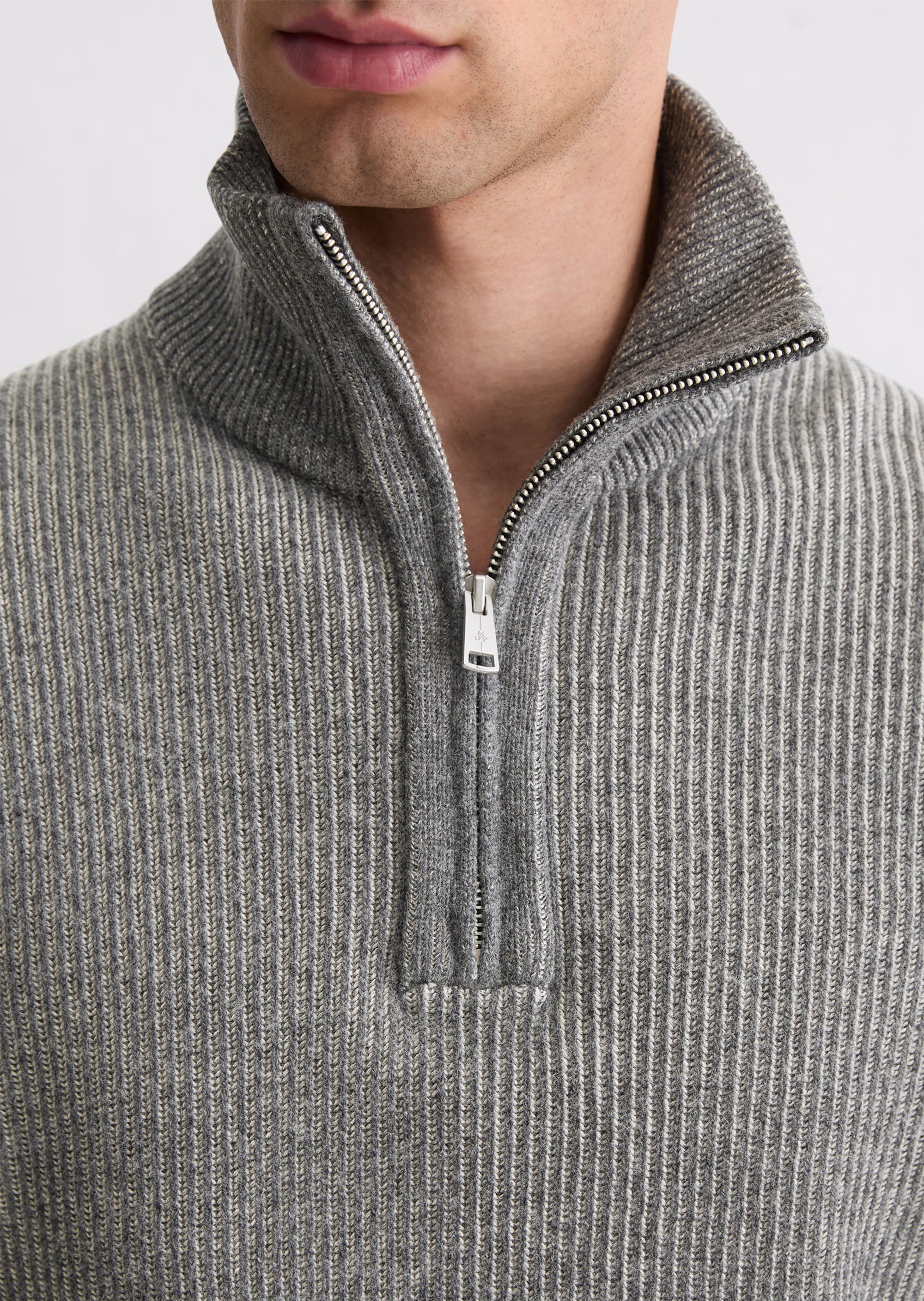 Marc O'Polo - Troyer aus Baumwoll-Schurwoll-Mix in Grau