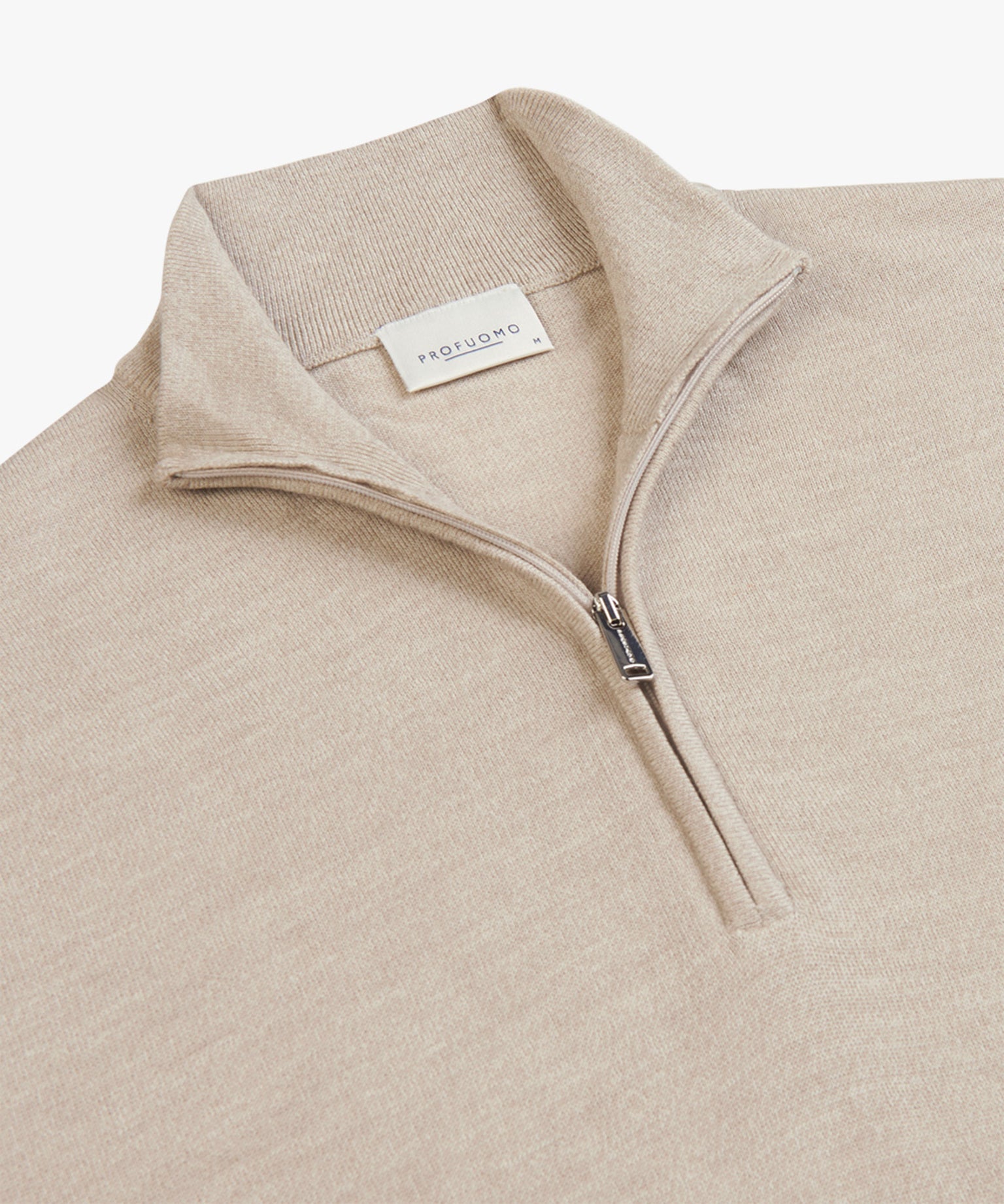 Profuomo - Feiner Merino Halfzip Pullover in Beige