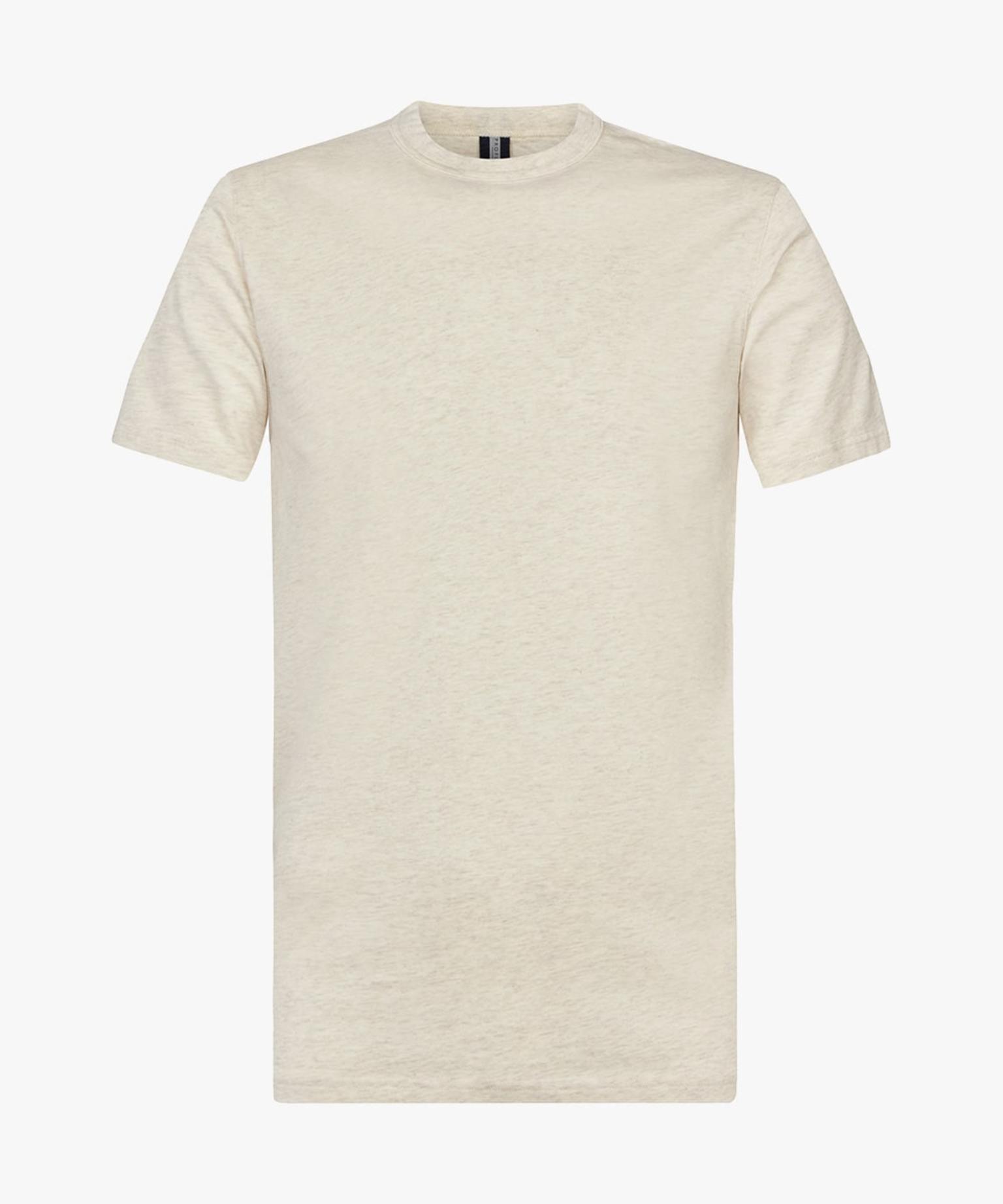 Profuomo - Basic T-Shirt mit leichter Melange in Offwhite