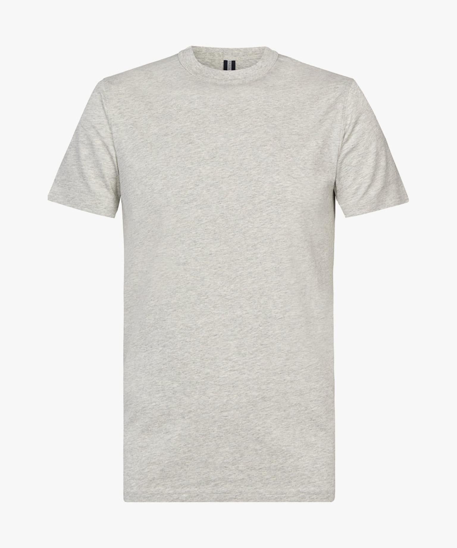 Profuomo - Basic T-Shirt mit leichter Melange  in Hellgrau