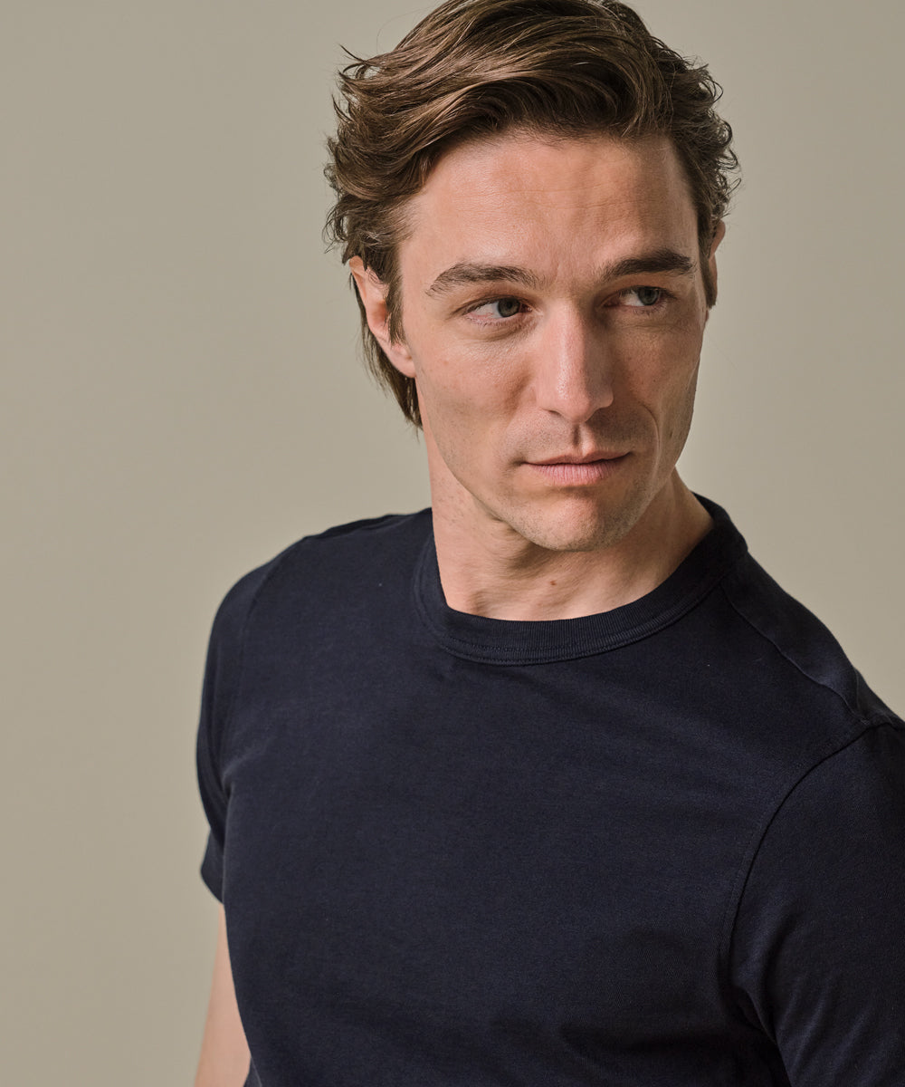 Profuomo - Basic T-Shirt in Dunkelblau