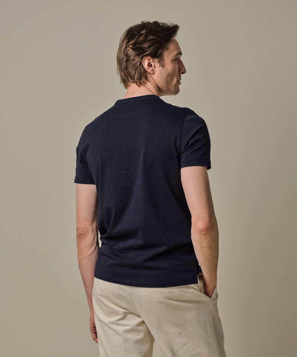 Profuomo - Basic T-Shirt in Dunkelblau