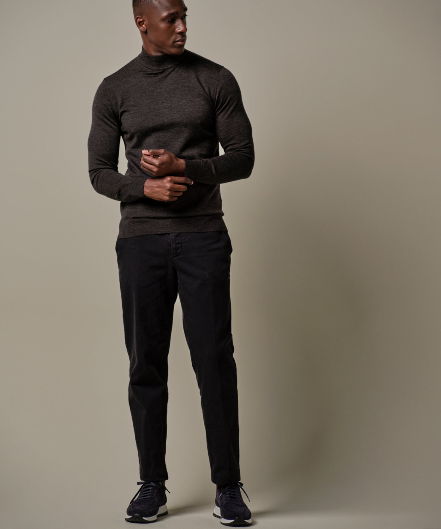 Profuomo - Hochwertiger Turtleneck Pullover in Dunkelbraun