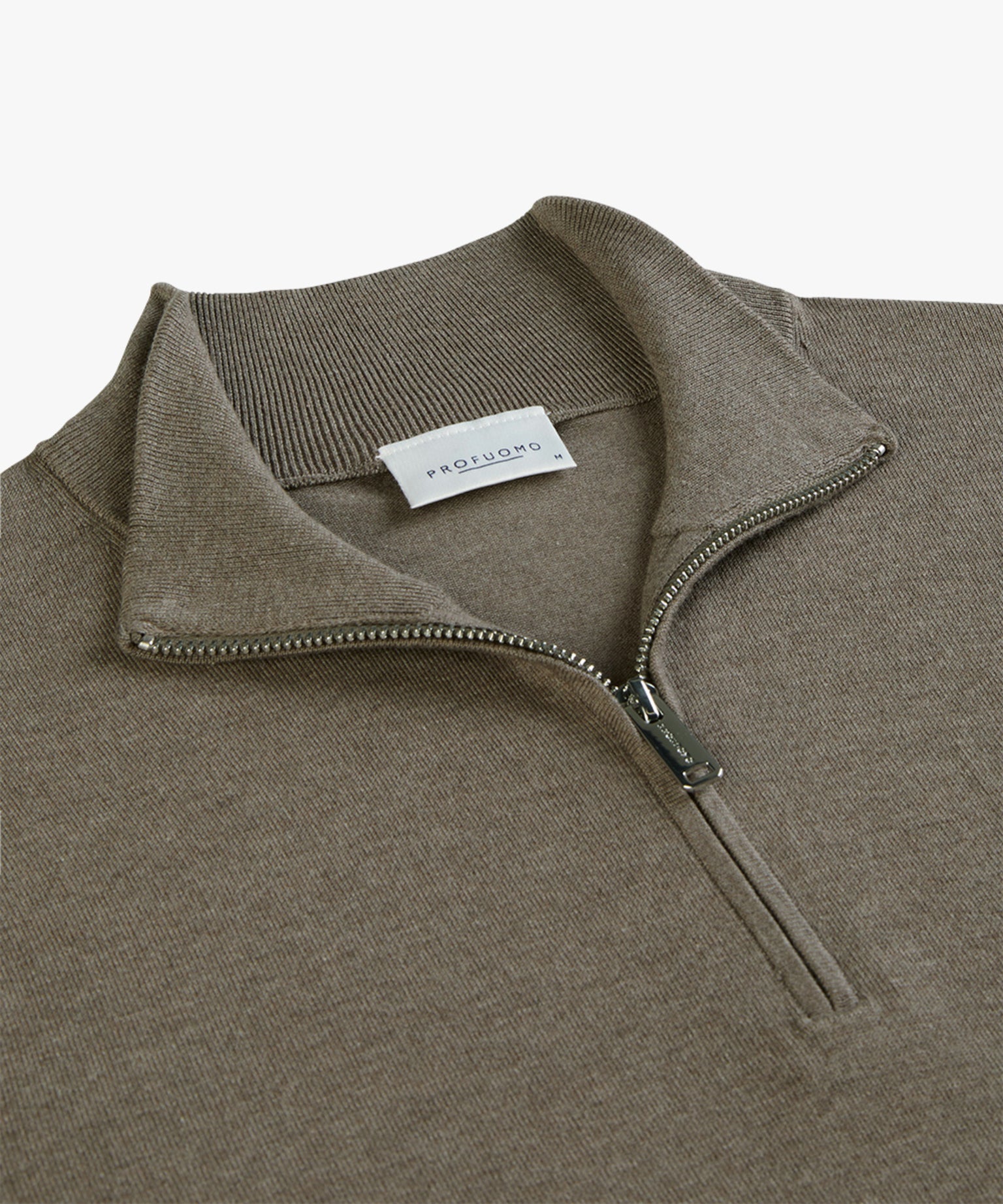 Profuomo - Hochwertiger Half-Zip Pullover aus Lyocell-Mix in Braun