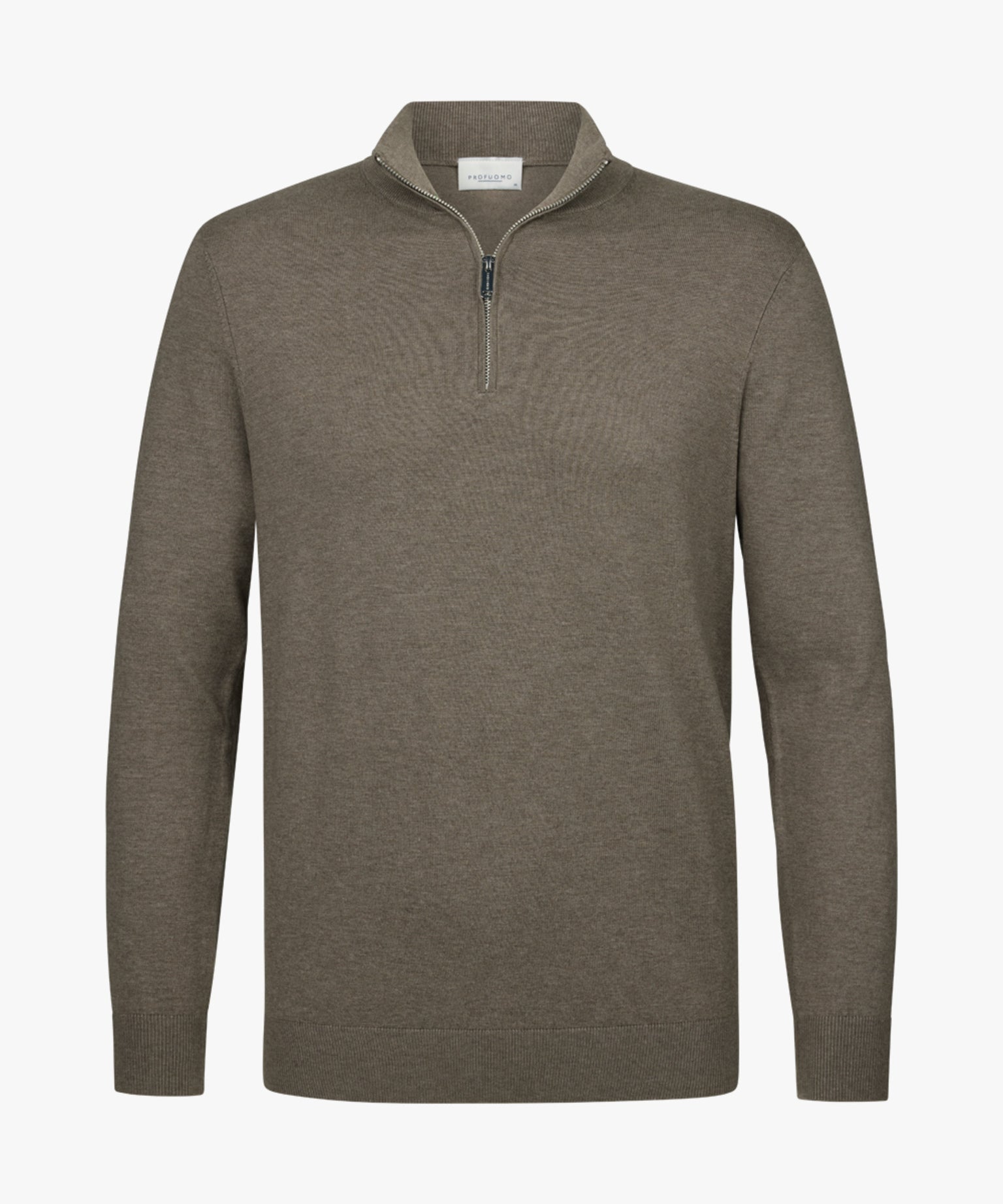 Profuomo - Hochwertiger Half-Zip Pullover aus Lyocell-Mix in Braun