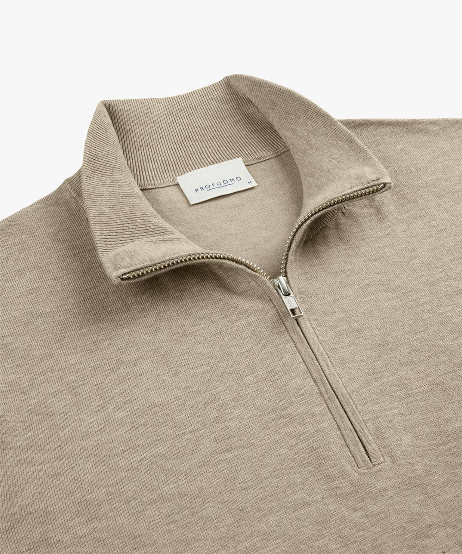 Profuomo - Hochwertiger Half-Zip Pullover aus Lyocell-Mix in Sand