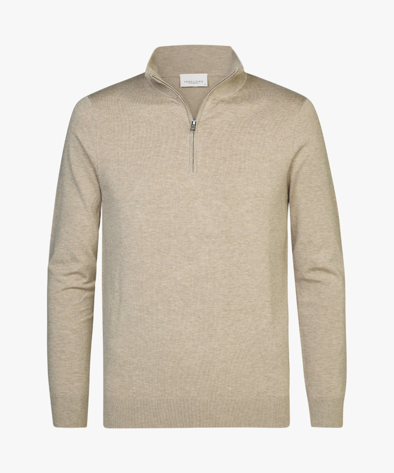 Profuomo - Hochwertiger Half-Zip Pullover aus Lyocell-Mix in Sand