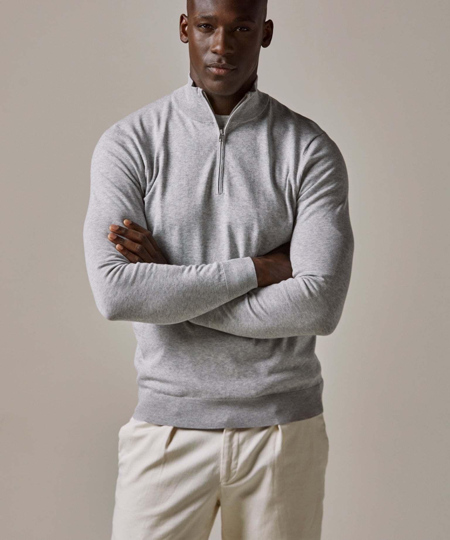 Profuomo - Hochwertiger Half-Zip Pullover aus Lyocell-Mix