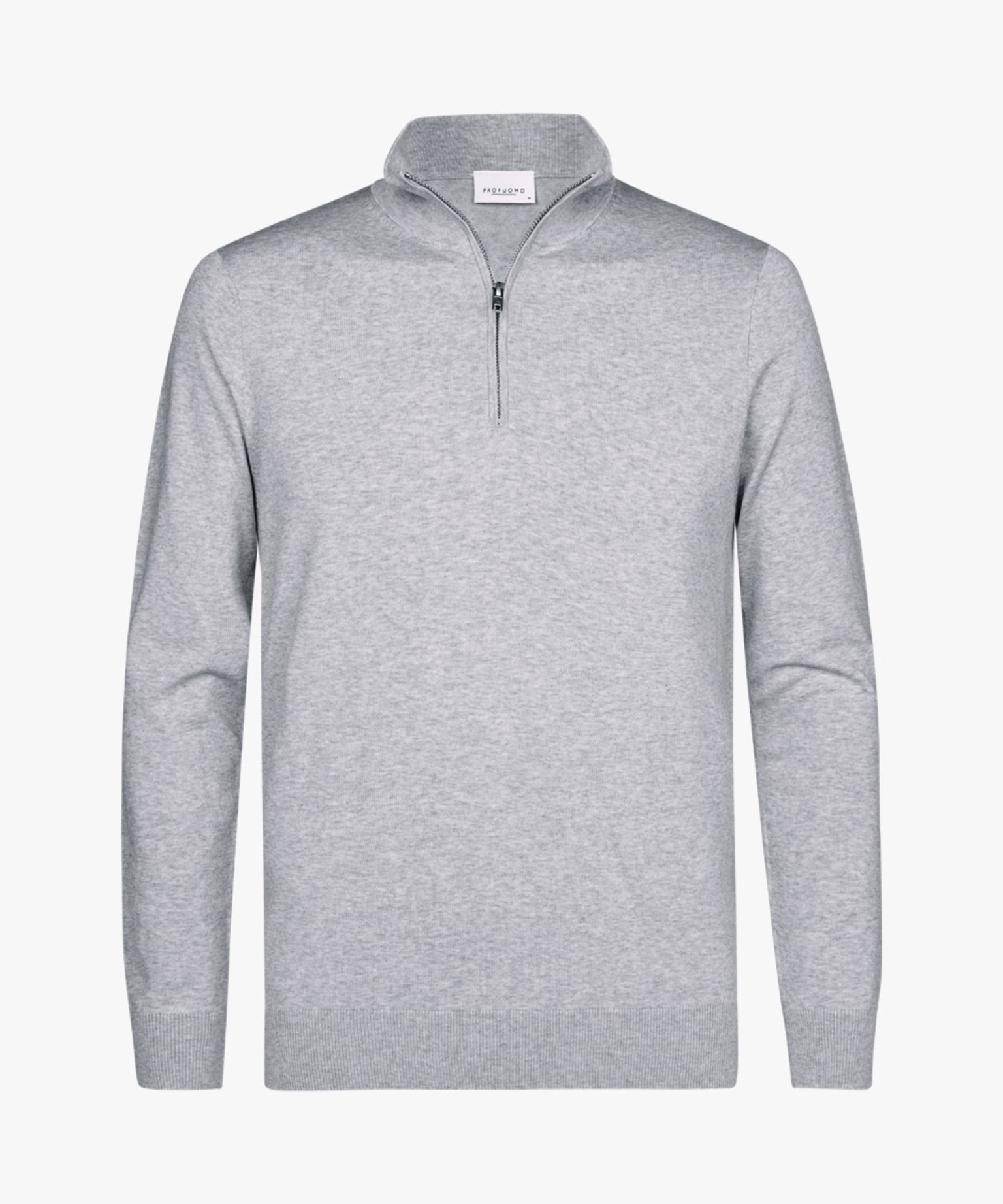 Profuomo - Hochwertiger Half-Zip Pullover aus Lyocell-Mix in Hellgrau