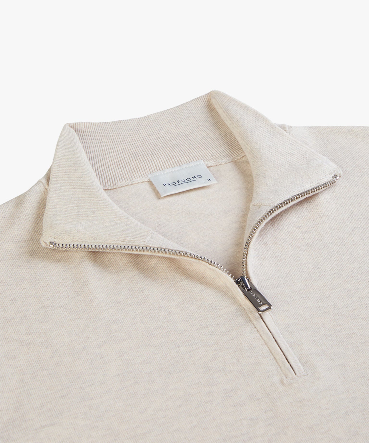 Profuomo - Hochwertiger Half-Zip Pullover aus Lyocell-Mix in Offwhite