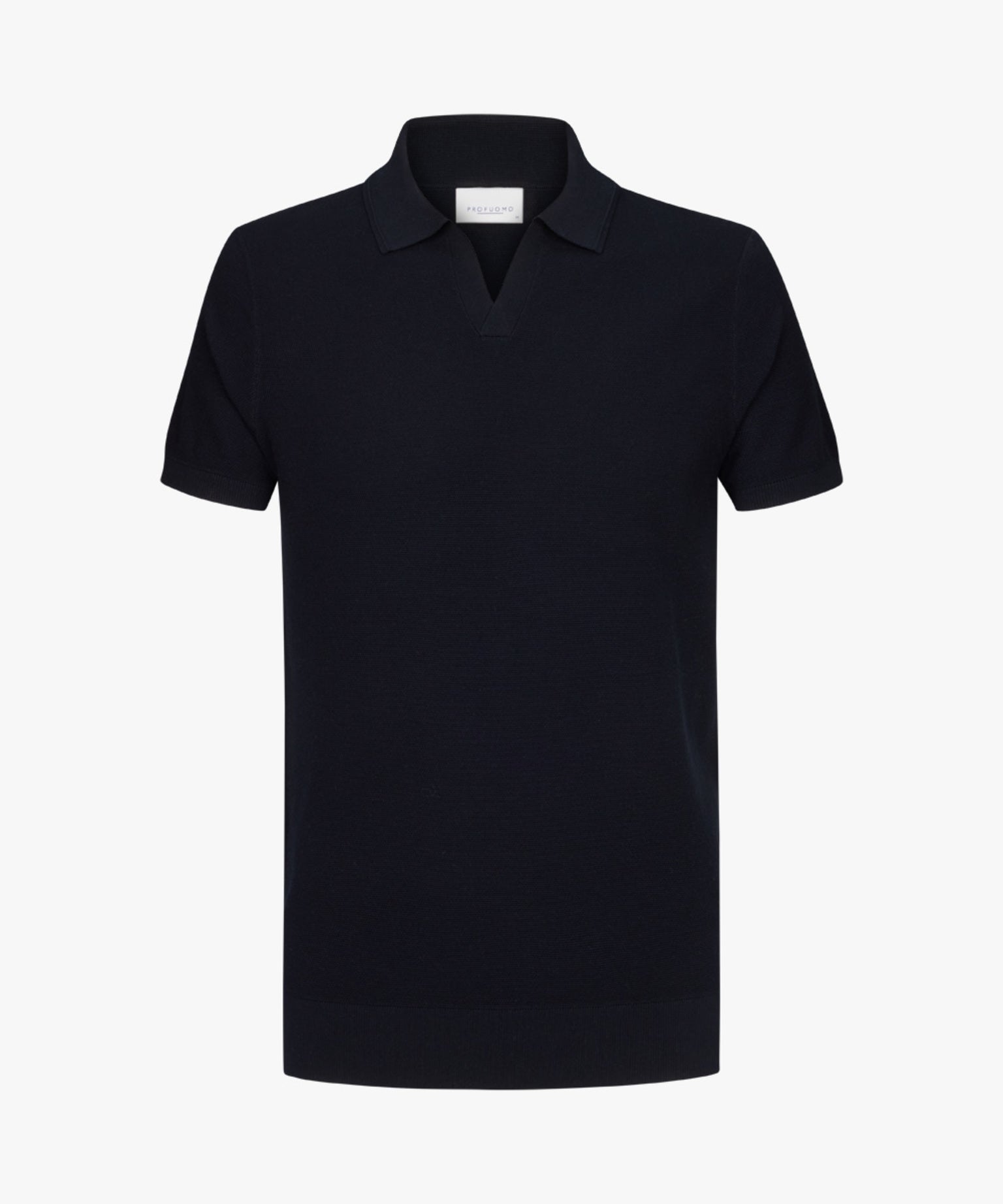 Profuomo - Halbarm Poloshirt mit offenem Kragen