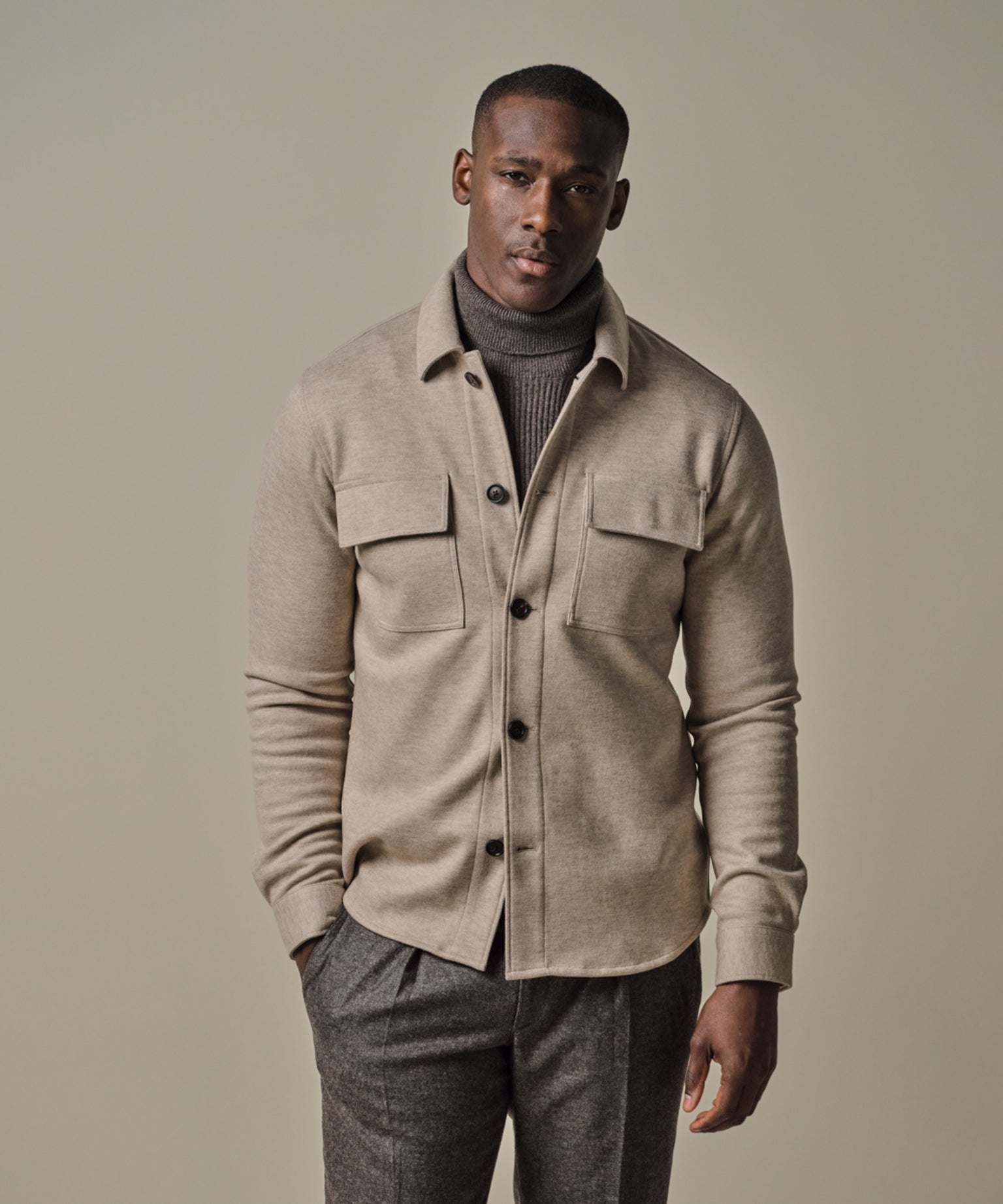 Profuomo - Zeitloses Overshirt in Beige