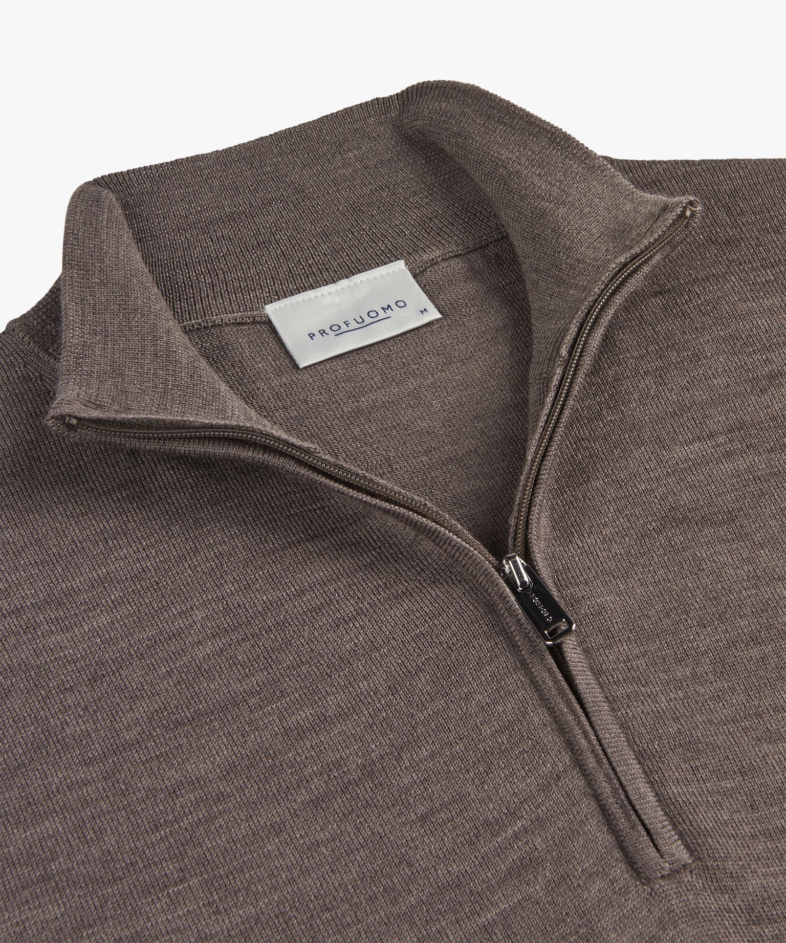 Profuomo - Feiner Merino Halfzip Pullover in Braun