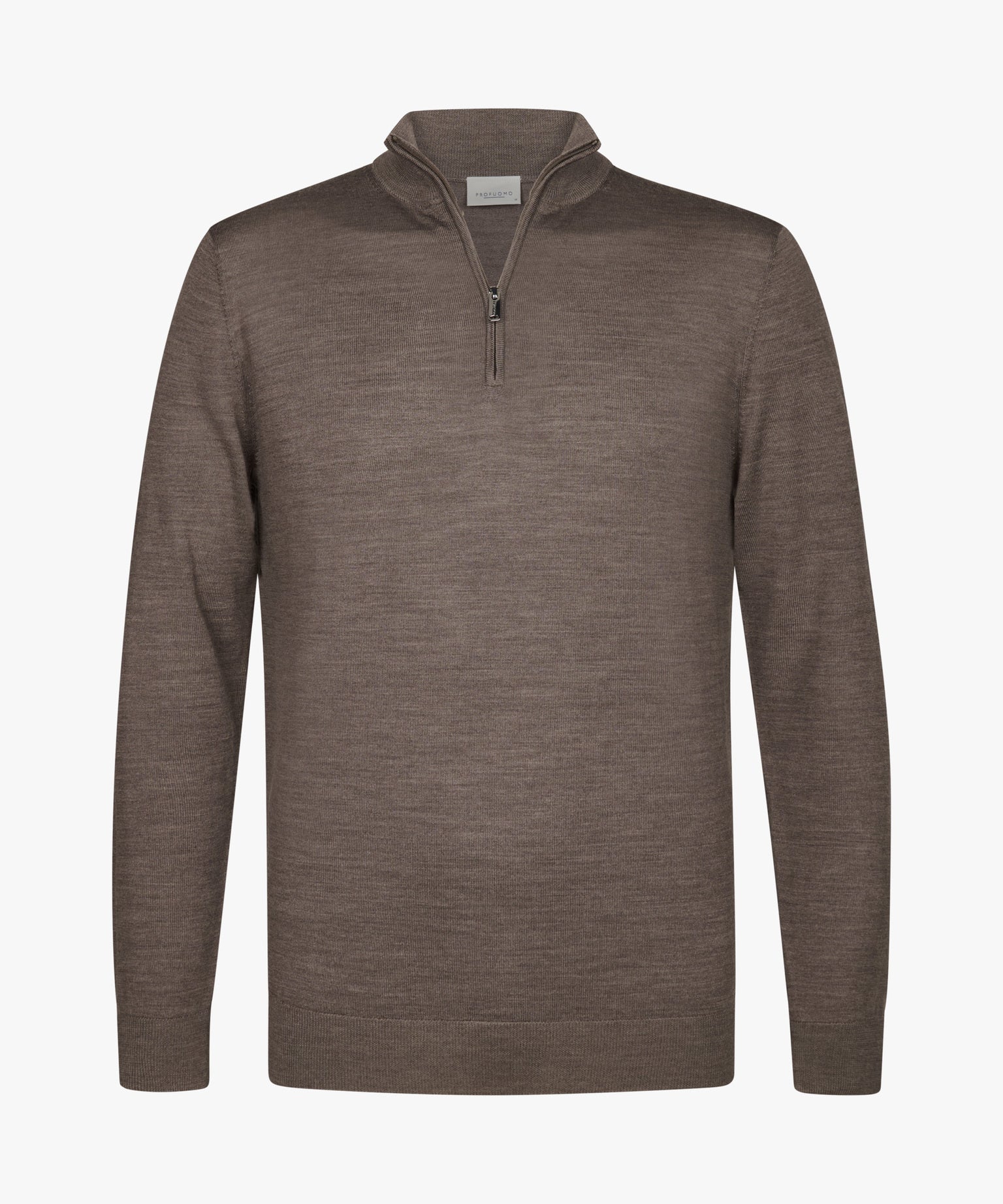 Profuomo - Feiner Merino Halfzip Pullover in Braun