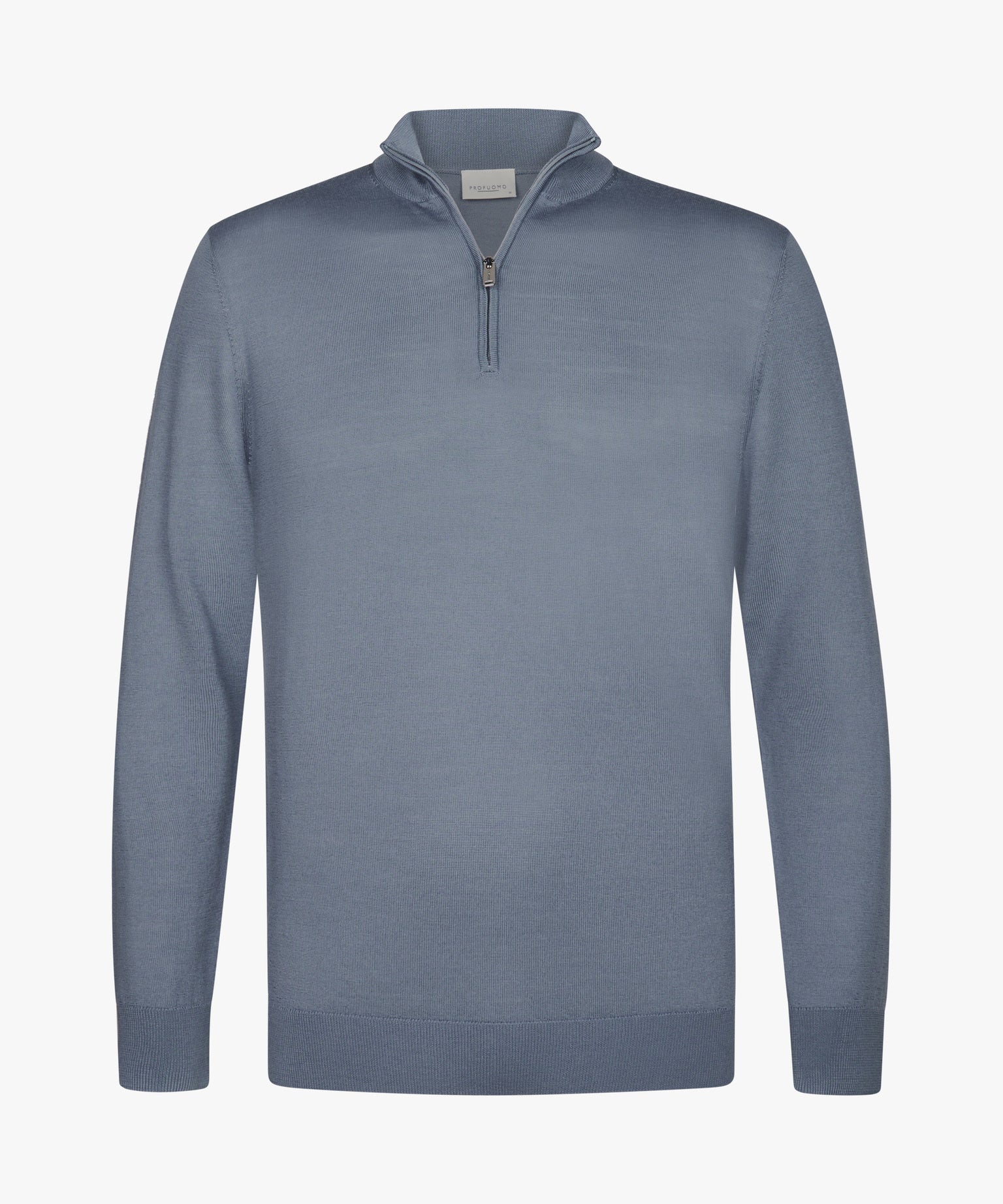 Profuomo - Feiner Merino Halfzip Pullover in Hellblau
