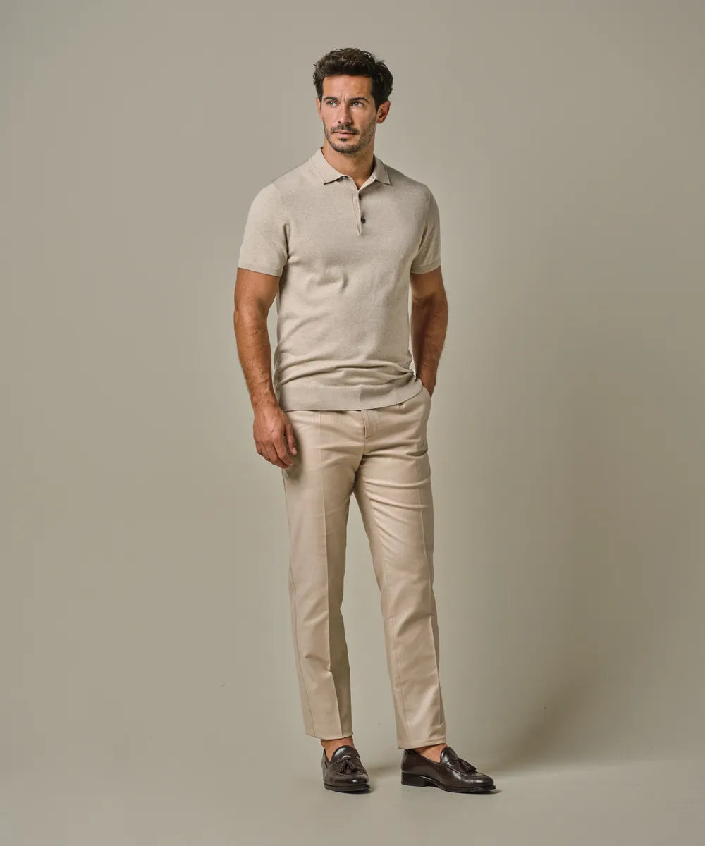 Profuomo - Exklusive Chino mit Side-Adjustern aus hochwertigem Baumwoll-Leinen Mix