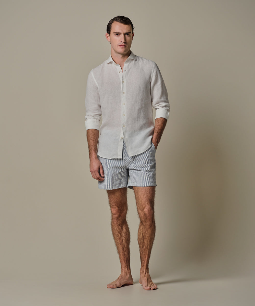 Profuomo - Gestreifte Badehose in Navy