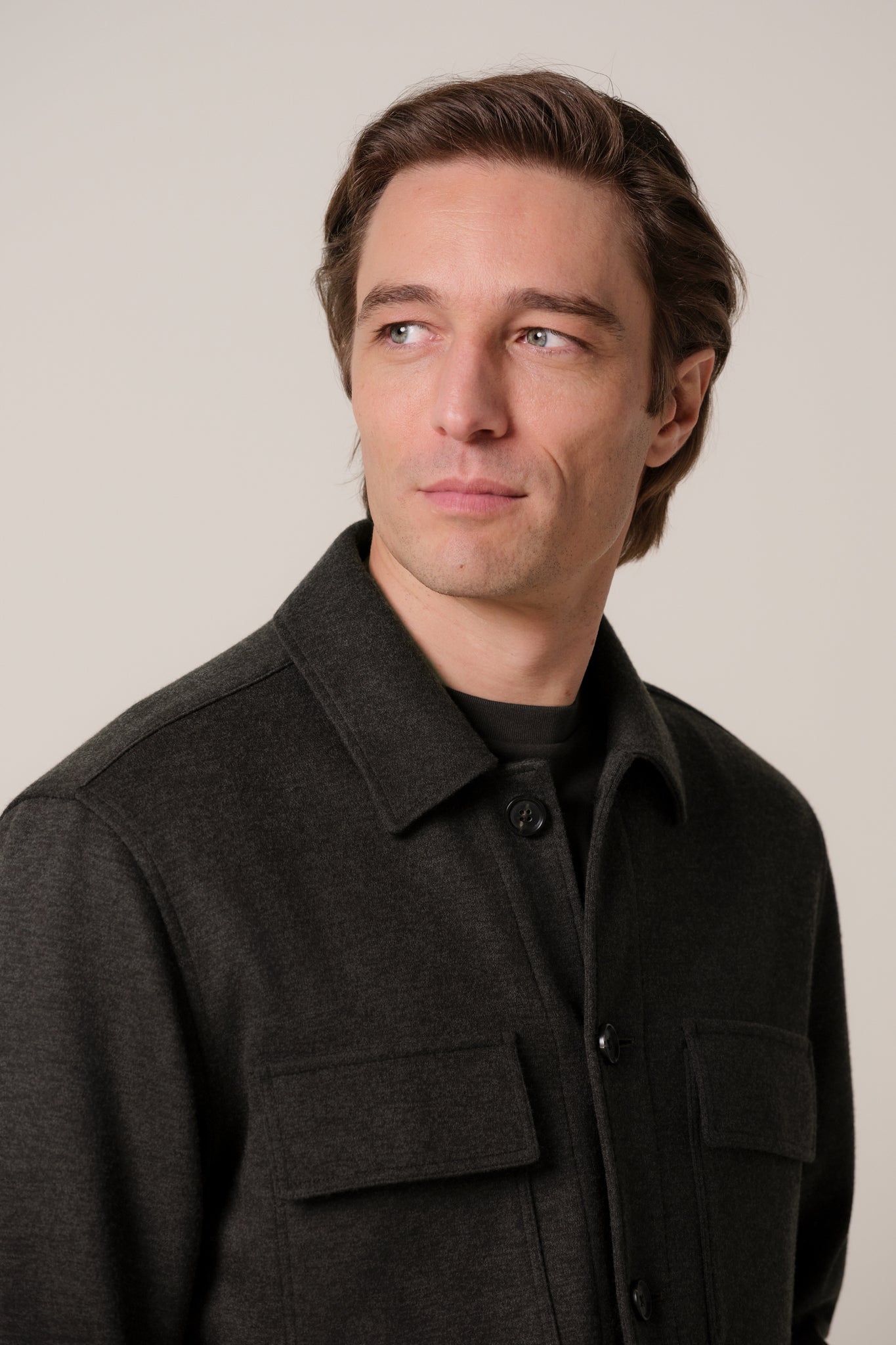 Profuomo - Strick-Overshirt in Dunkelbraun