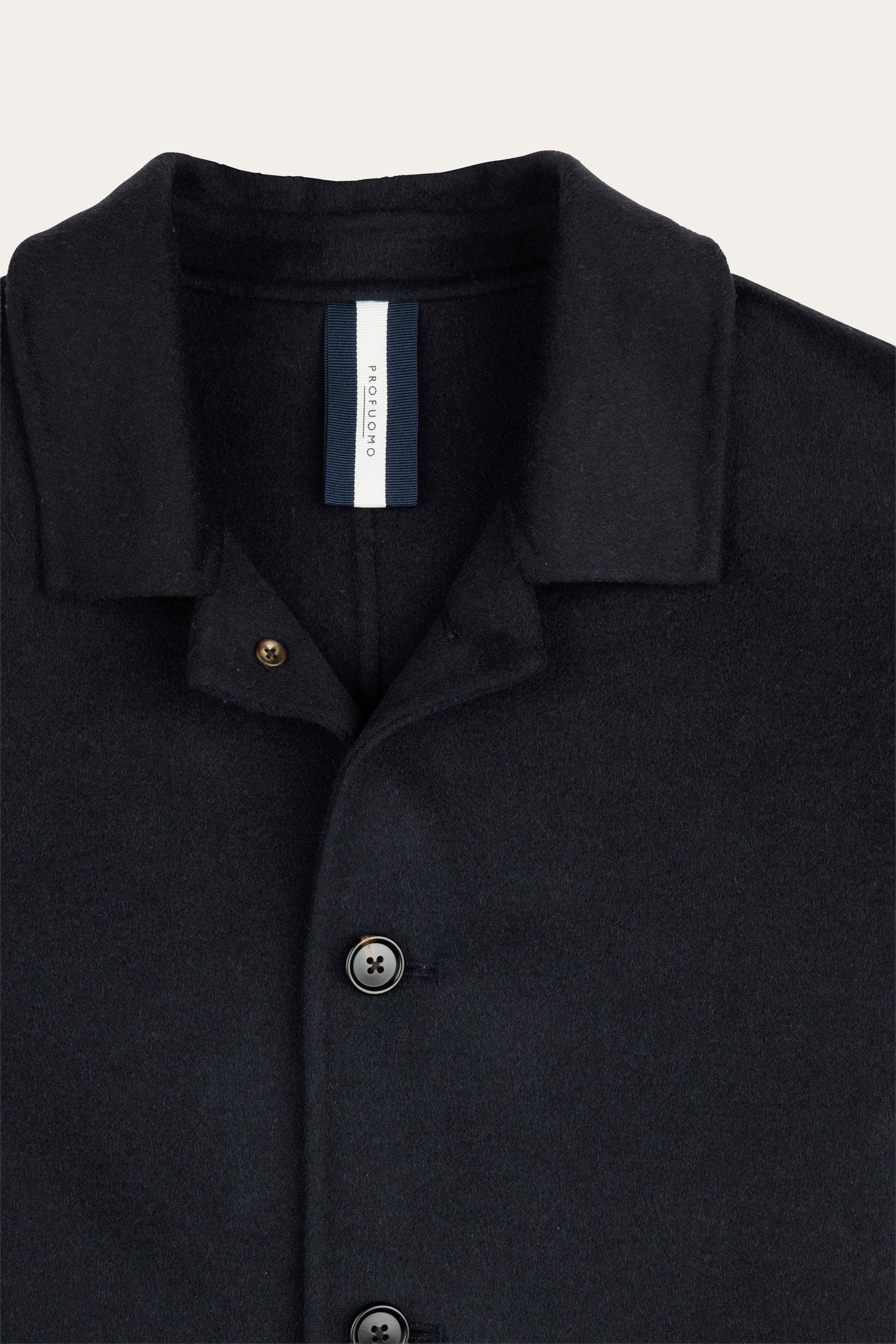 Profuomo - Woll-Overshirt in Dunkelblau mit aufgesetzten Taschen