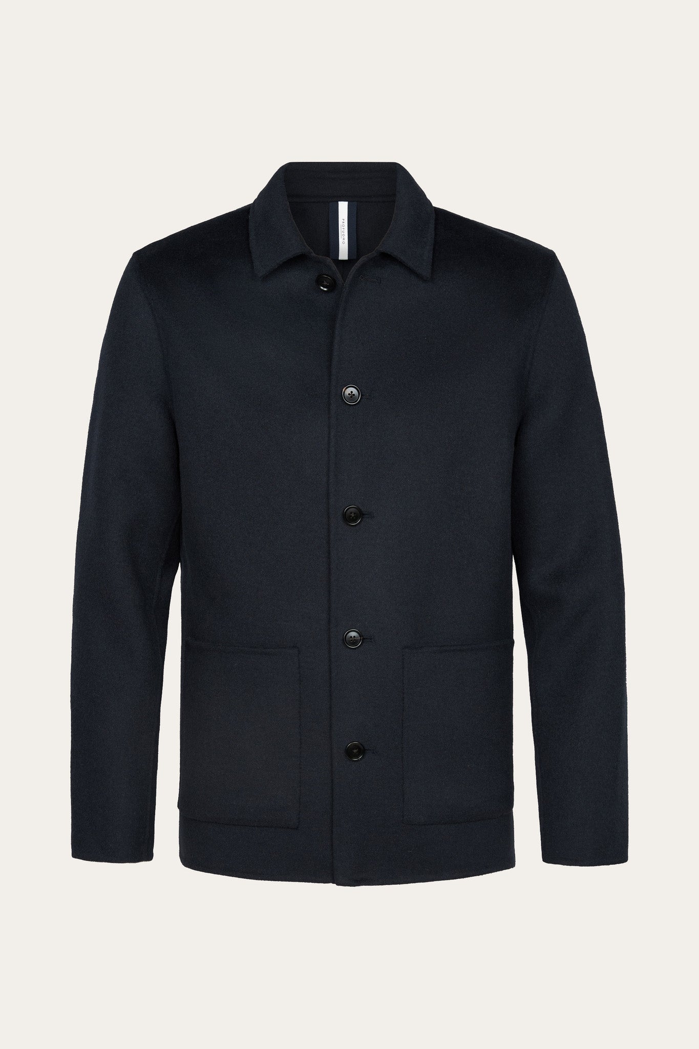 Profuomo - Woll-Overshirt in Dunkelblau mit aufgesetzten Taschen