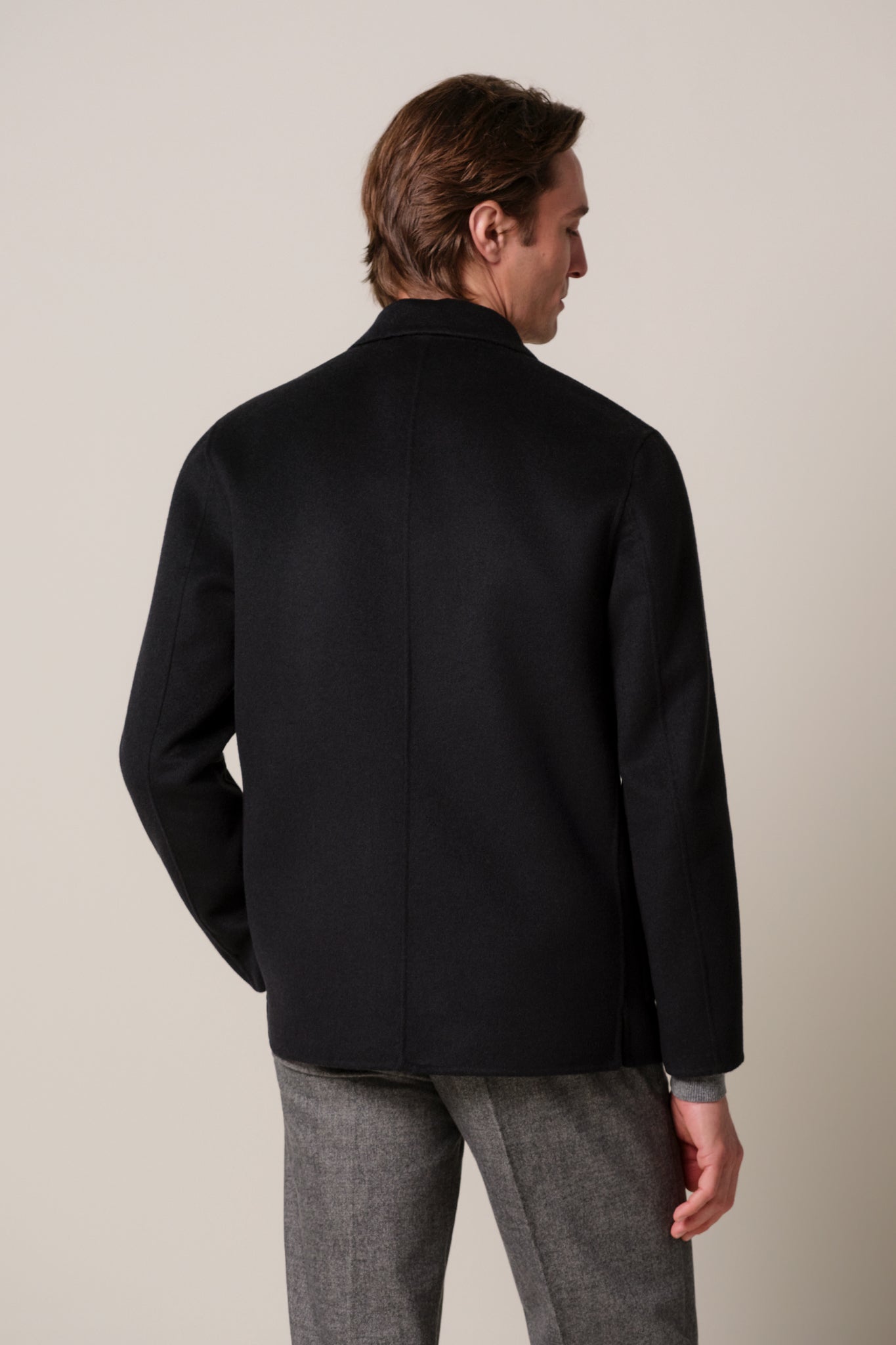 Profuomo - Woll-Overshirt in Schwarz mit aufgesetzten Taschen