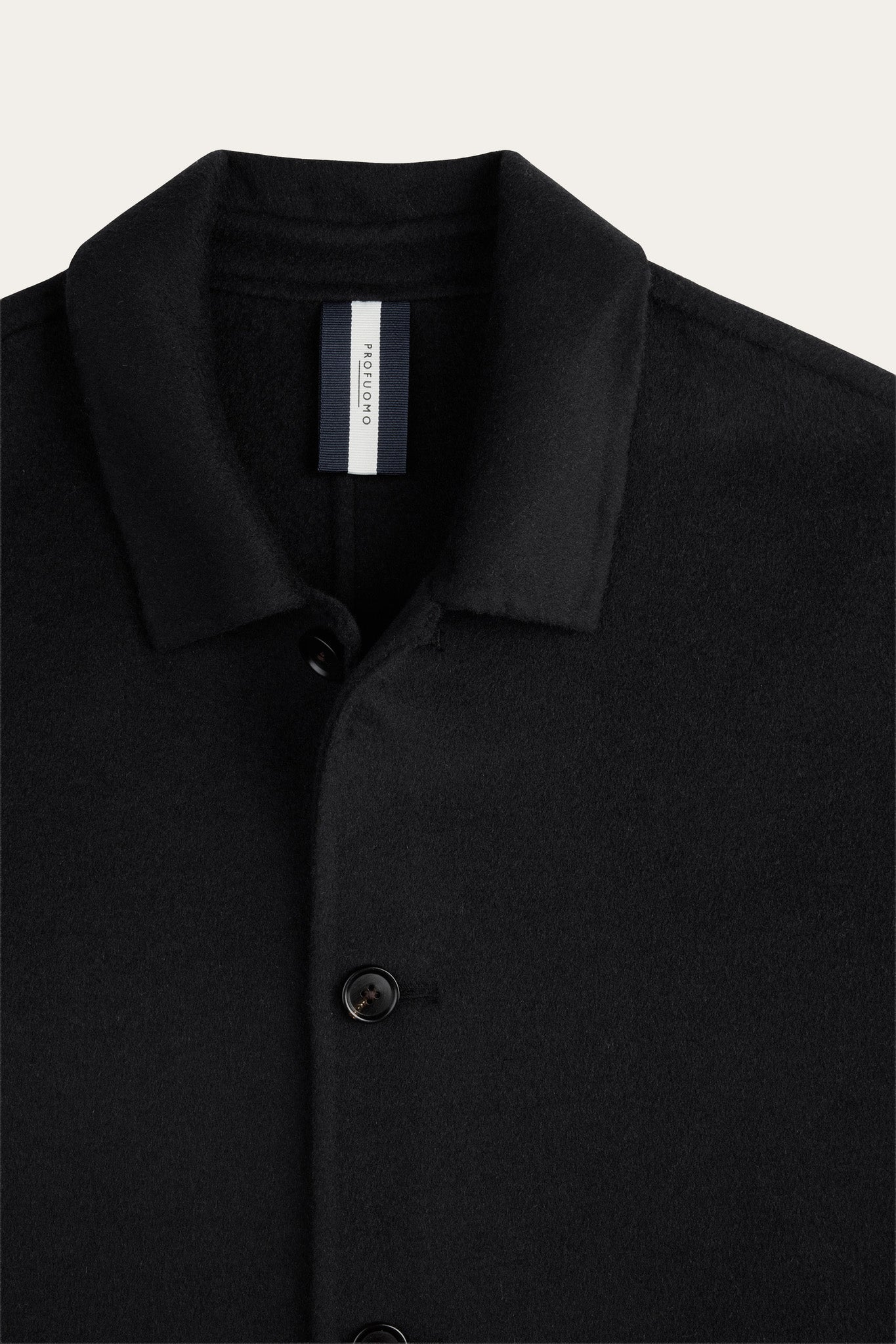 Profuomo - Woll-Overshirt in Schwarz mit aufgesetzten Taschen