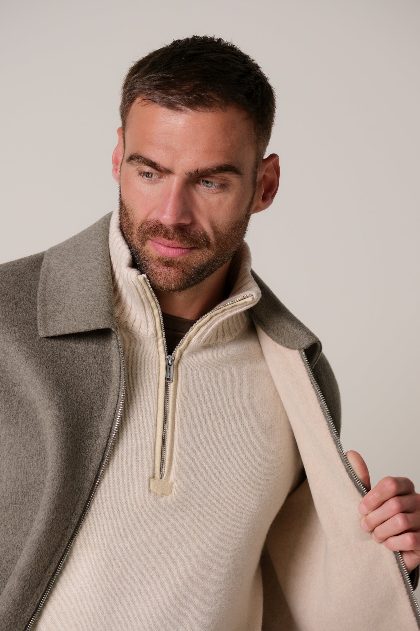 Profuomo - Wendbares Woll-Overshirt in Braun