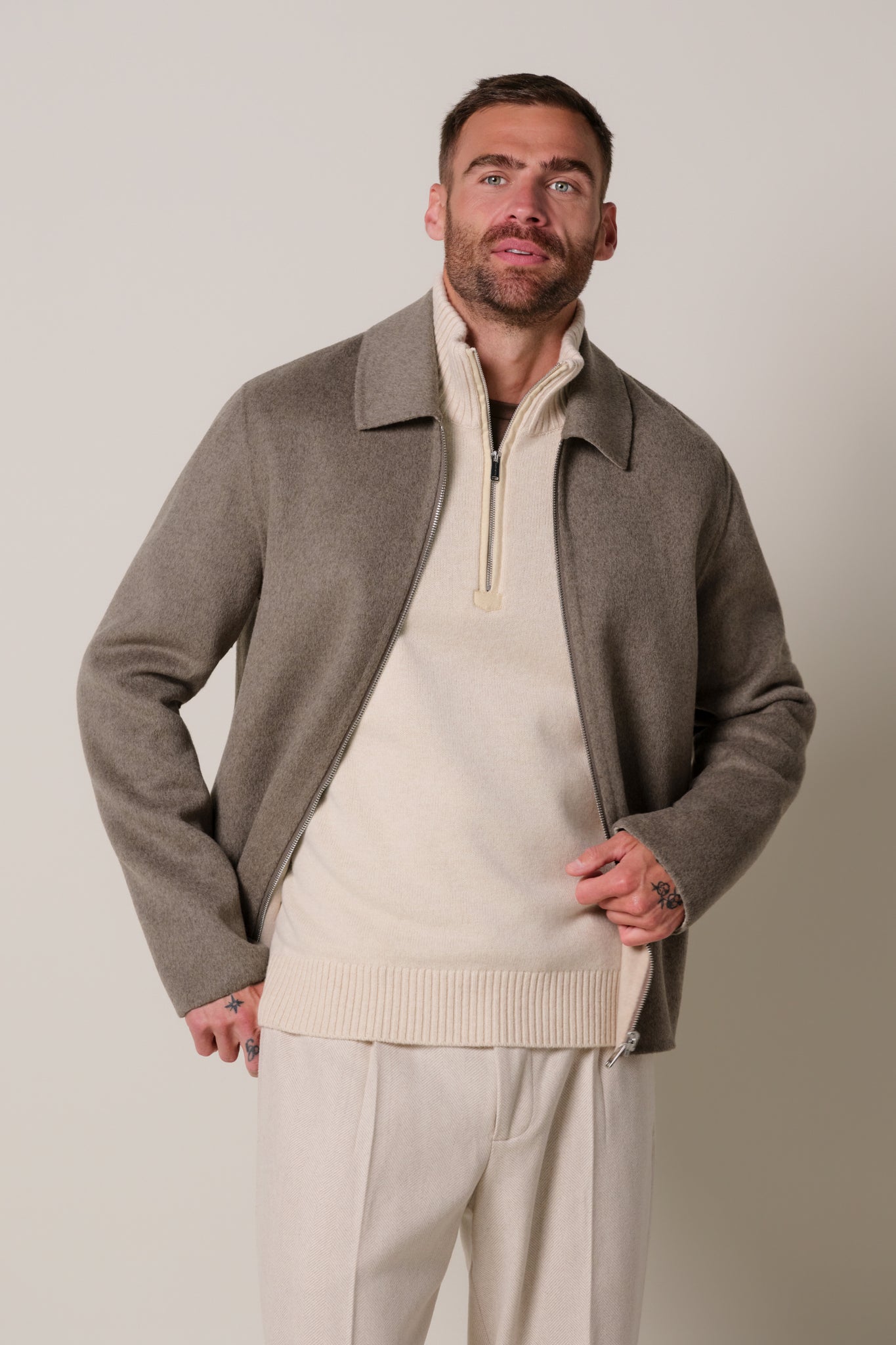 Profuomo - Wendbares Woll-Overshirt in Braun