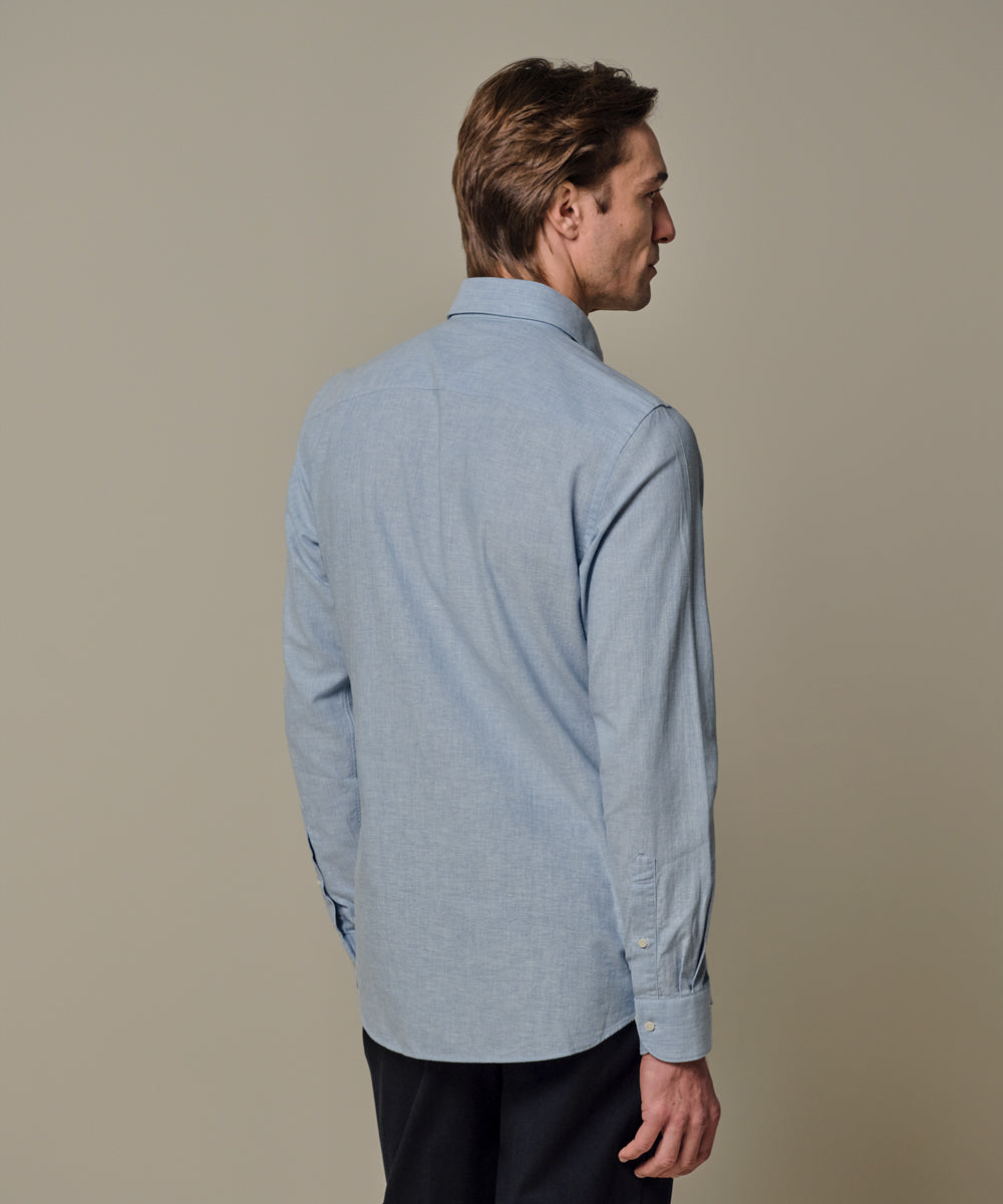 Profuomo - Elegant sportives Hemd aus Leinen-Baumwoll-Mix in Hellblau