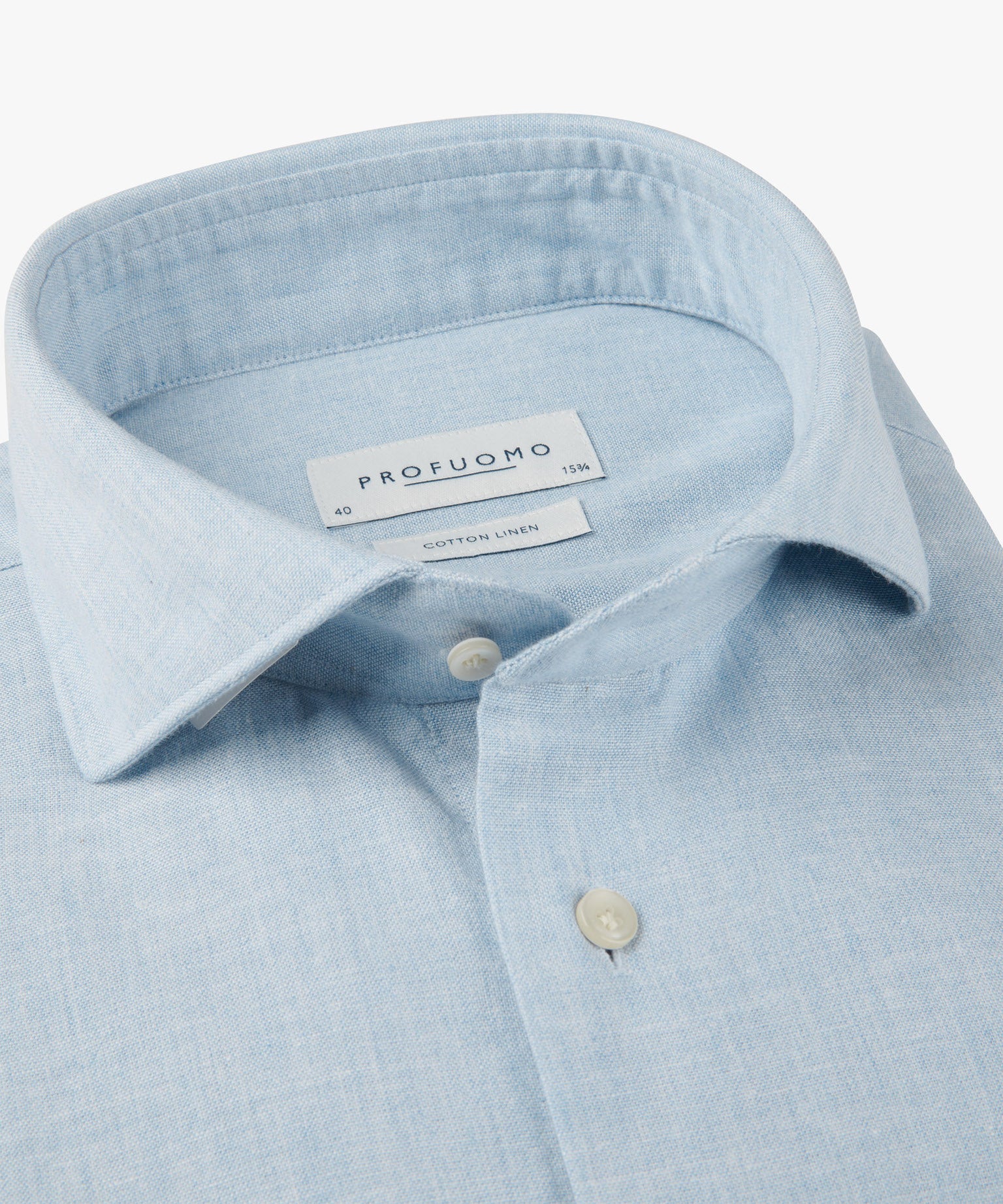 Profuomo - Elegant sportives Hemd aus Leinen-Baumwoll-Mix in Hellblau