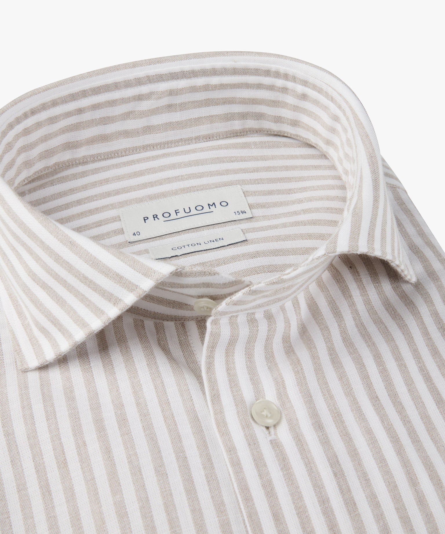 Profuomo - Elegant sportives Hemd aus Leinen-Baumwoll-Mix in Beige