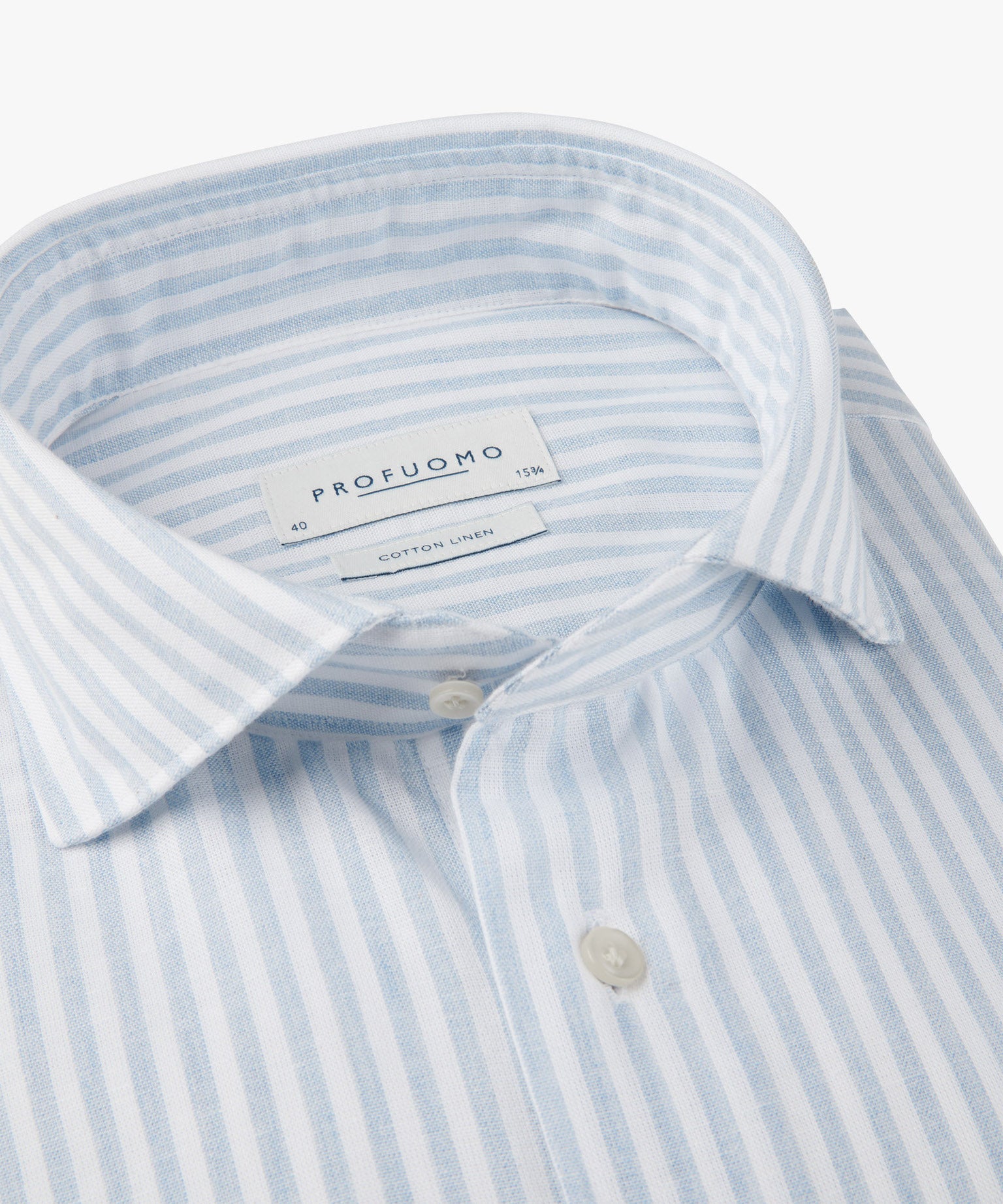Profuomo - Elegant sportives Hemd aus Leinen-Baumwoll-Mix in Hellblau