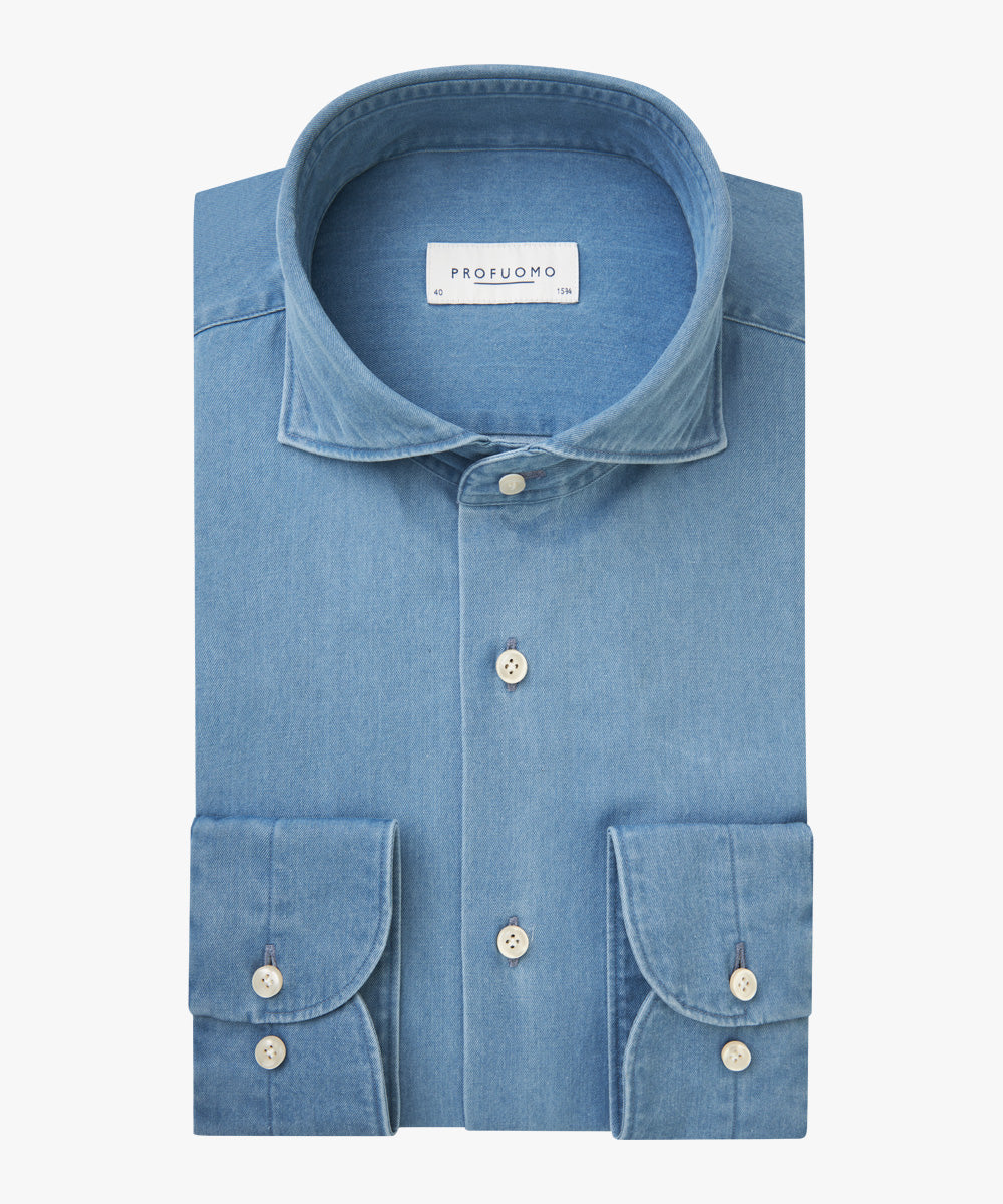 Profuomo - Stilvolles Jeanshemd aus leichtem Denim