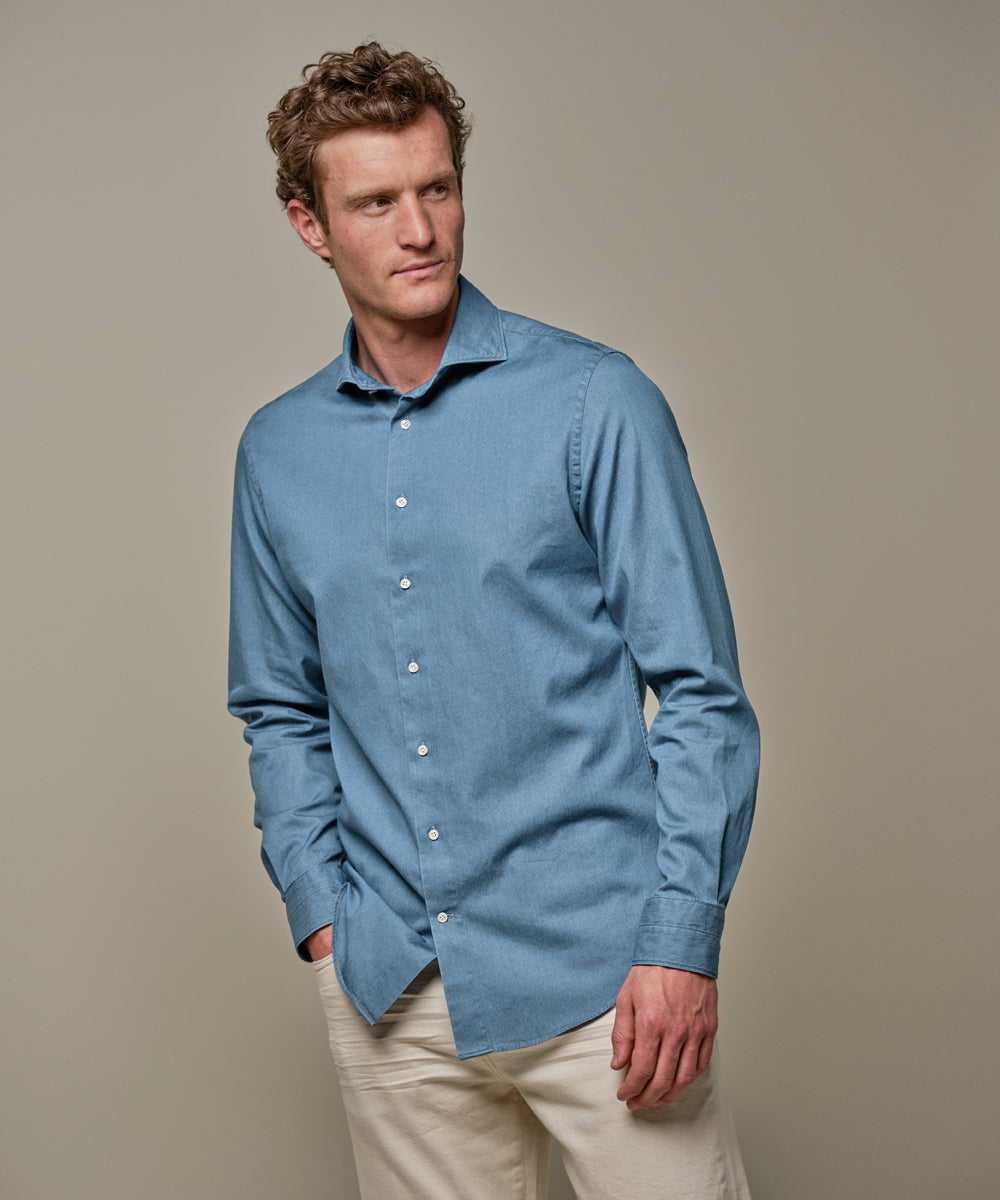 Profuomo - Stilvolles Jeanshemd aus leichtem Denim