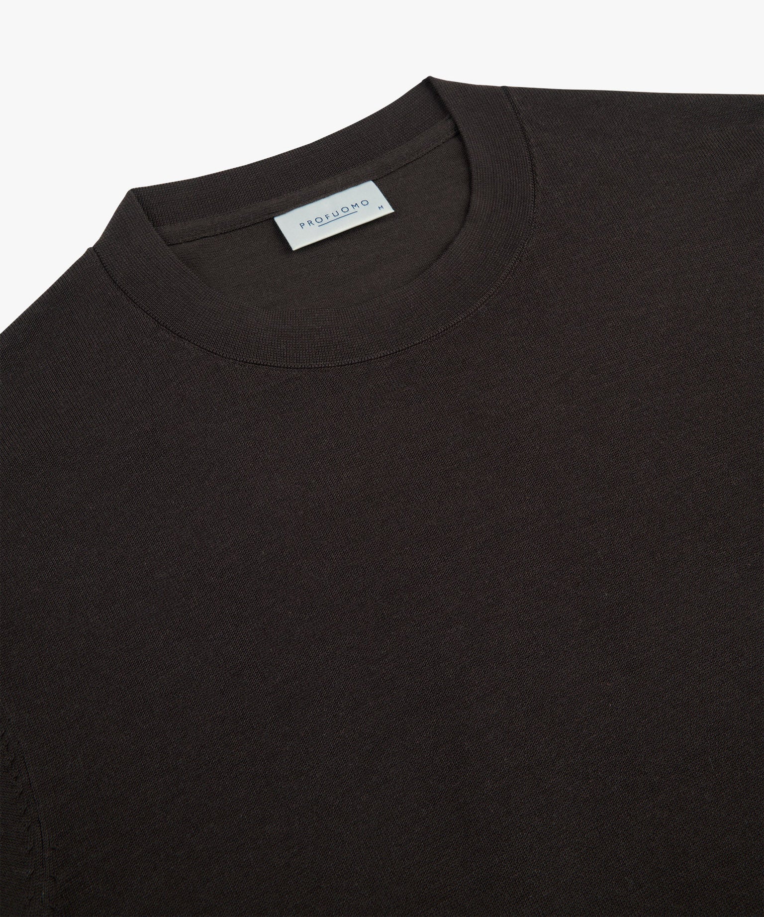 Profuomo - Dunkelbrauner Rundhalspullover in Feinstrick