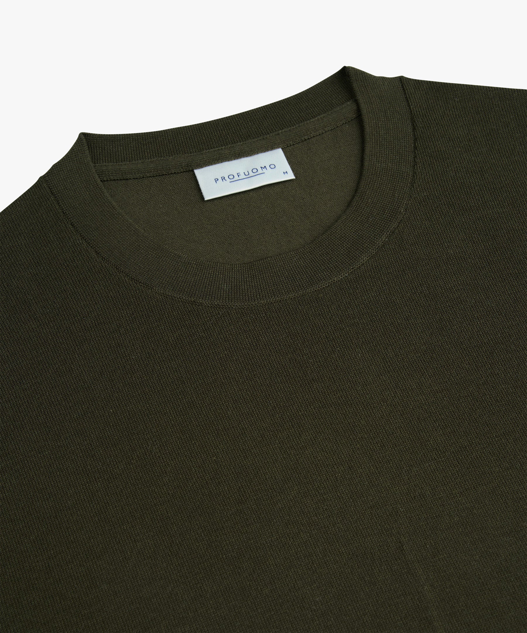 Profuomo - Feinstrick Pullover mit Rundhals in Dunkelgrün
